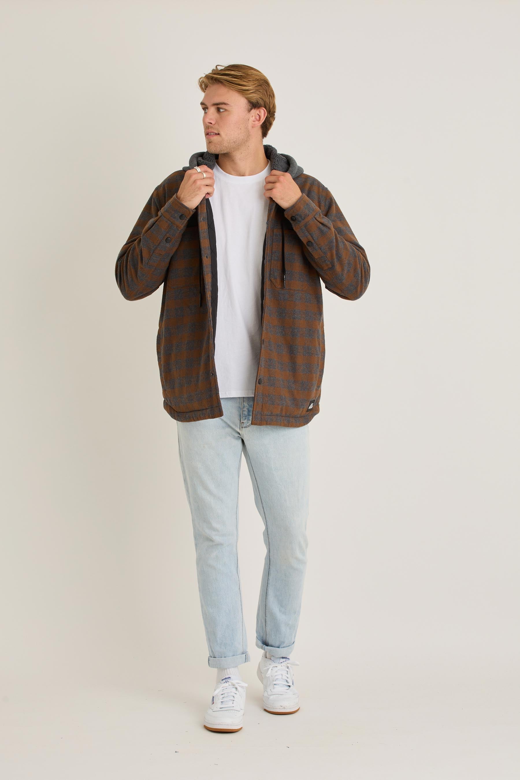 Quilted Sherpa Mens Jacket - Rust - photo 2 — view 02 (3)