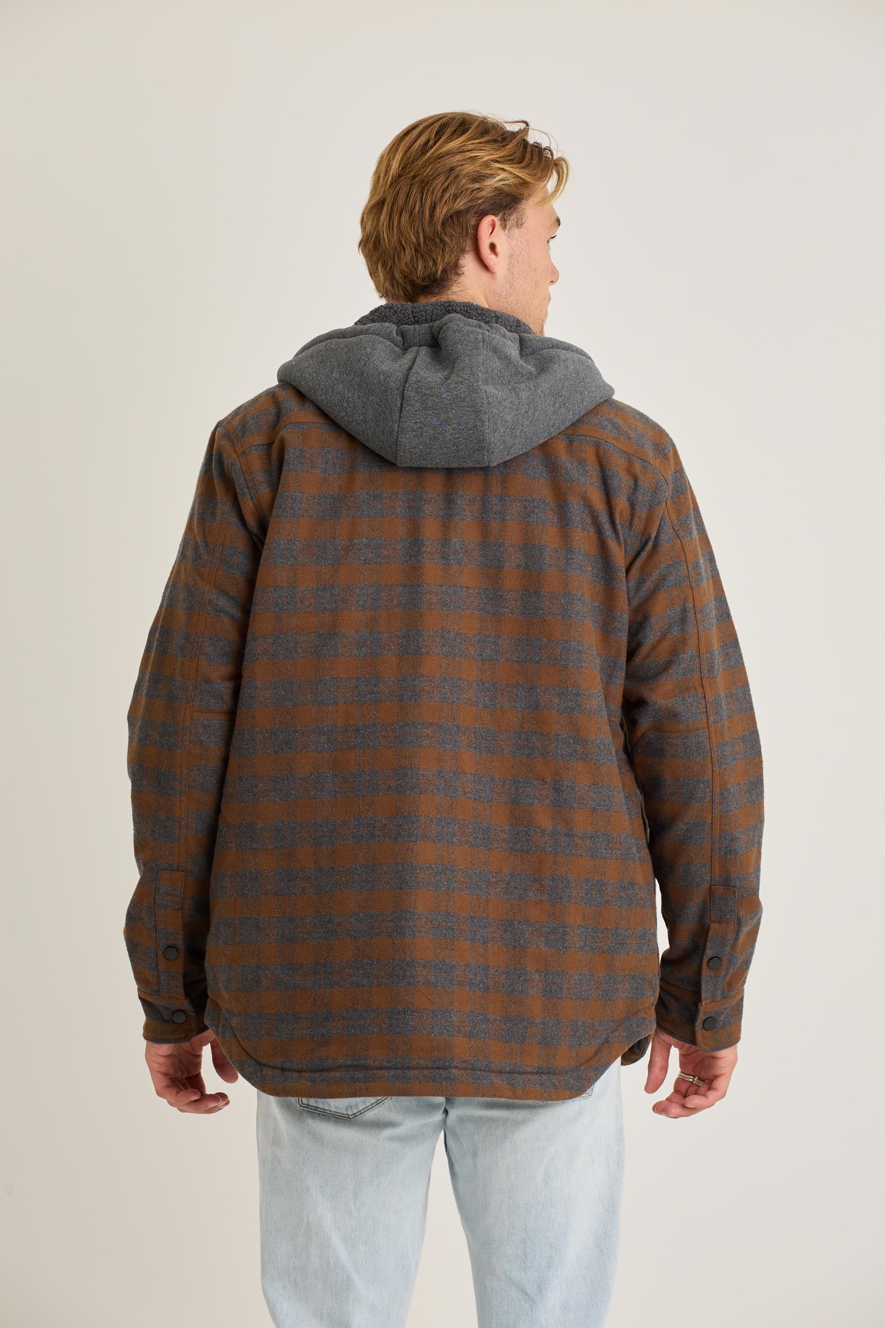 Quilted Sherpa Mens Jacket - Rust - photo 7 — view 07 (3)