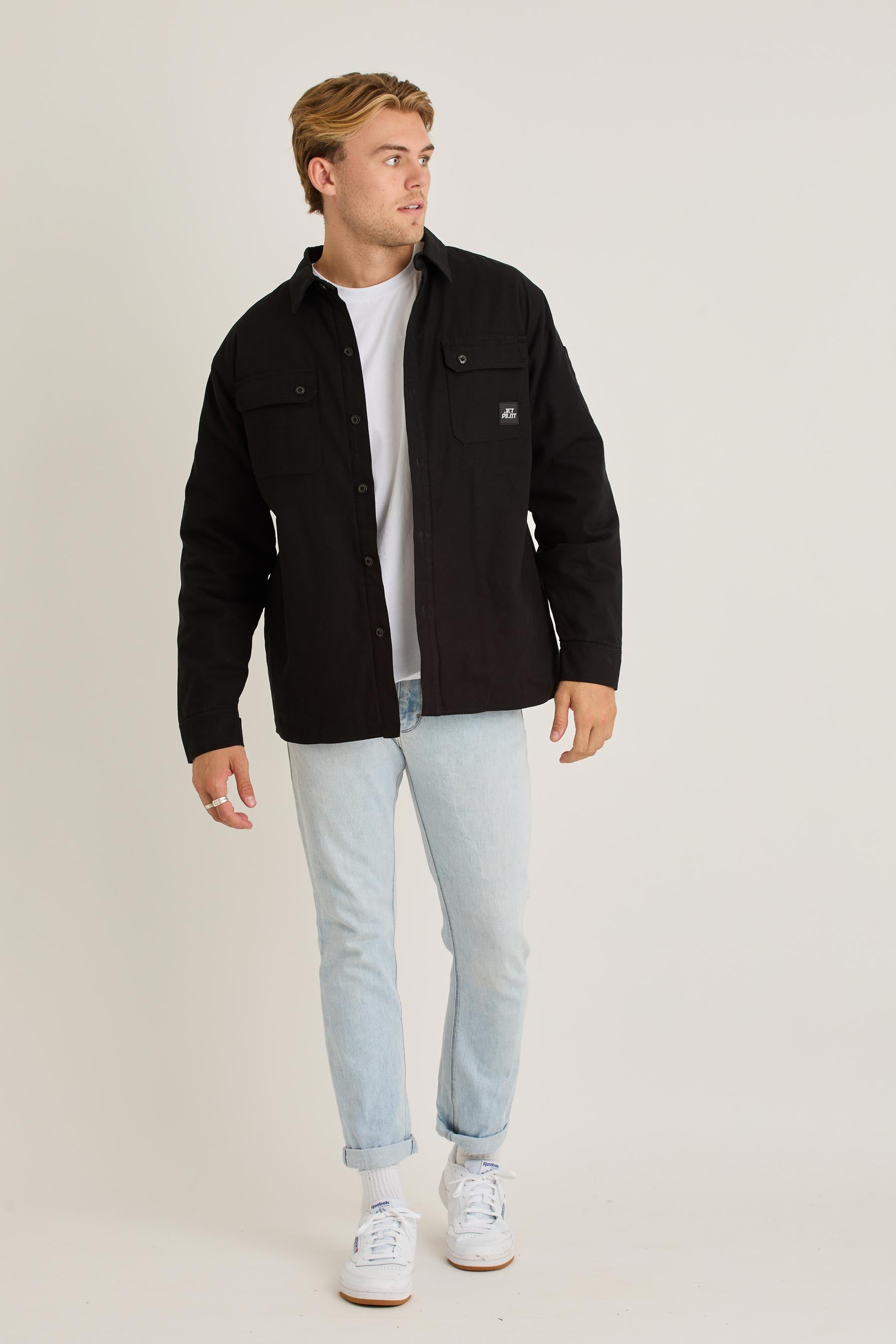 Jetpilot  Canvas Mens Jacket - Black 2