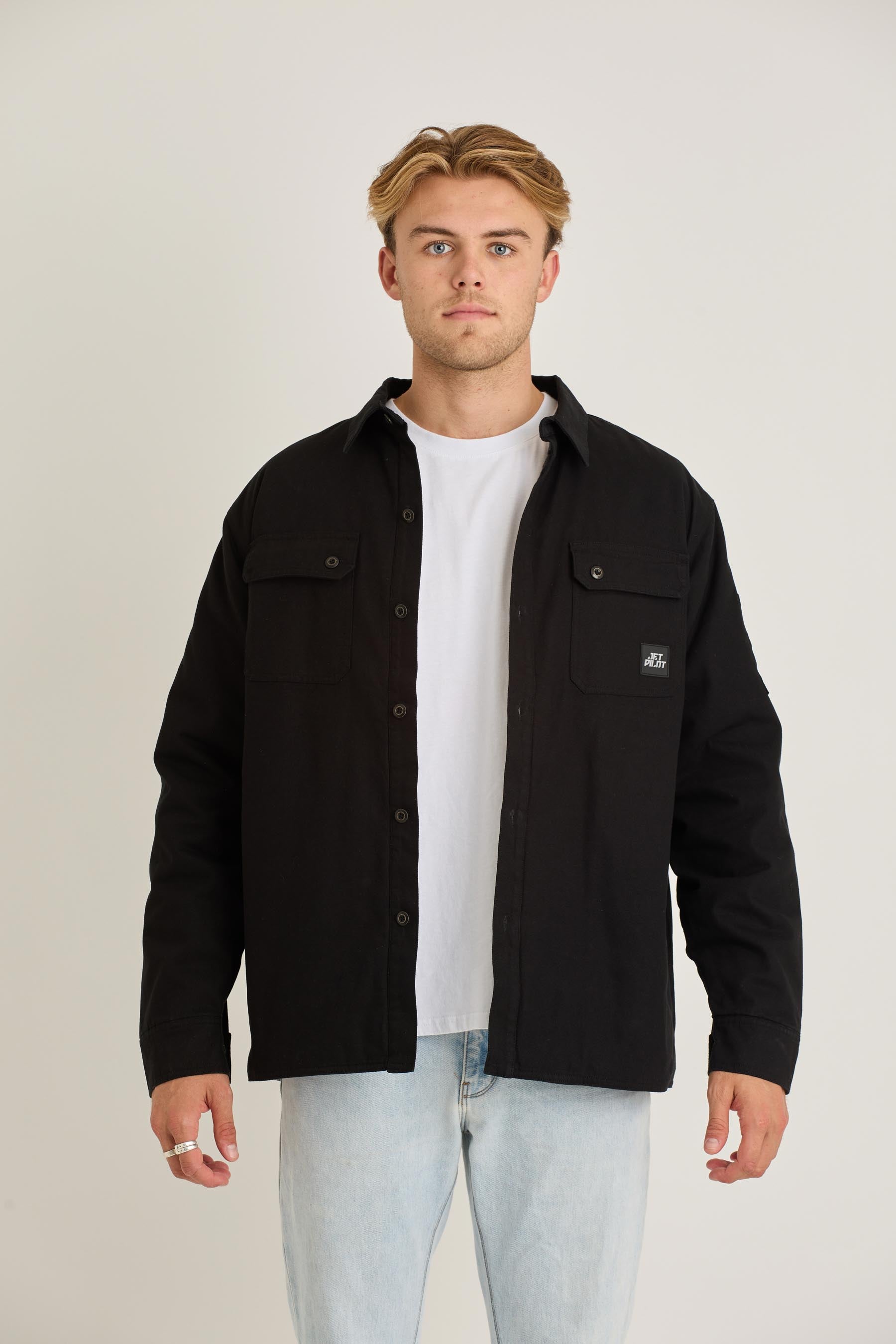 Jetpilot  Canvas Mens Jacket - Black 3