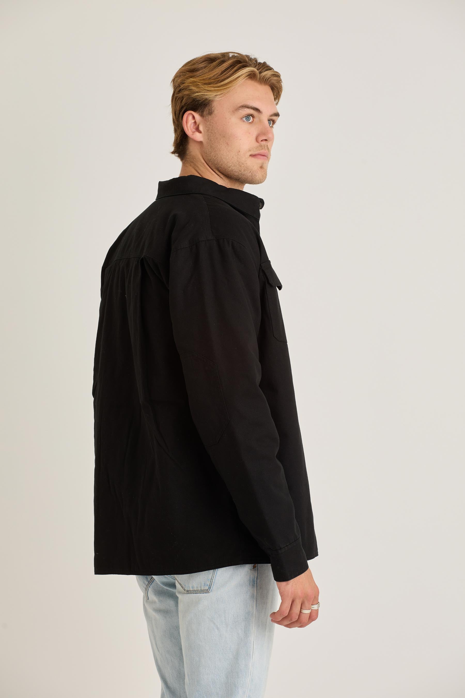 Jetpilot  Canvas Mens Jacket - Black 6