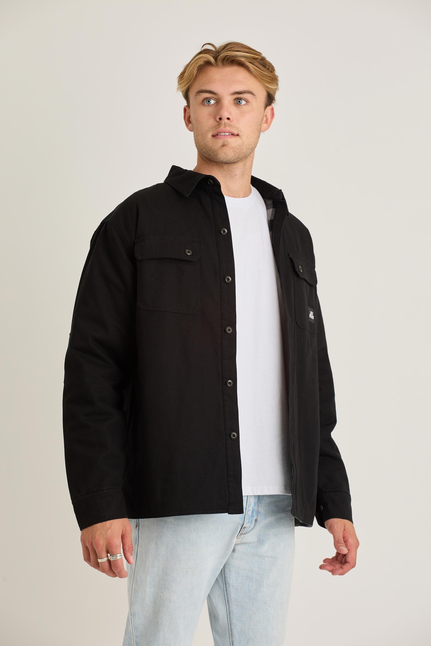 Jetpilot Canvas Mens Jacket - Black 7