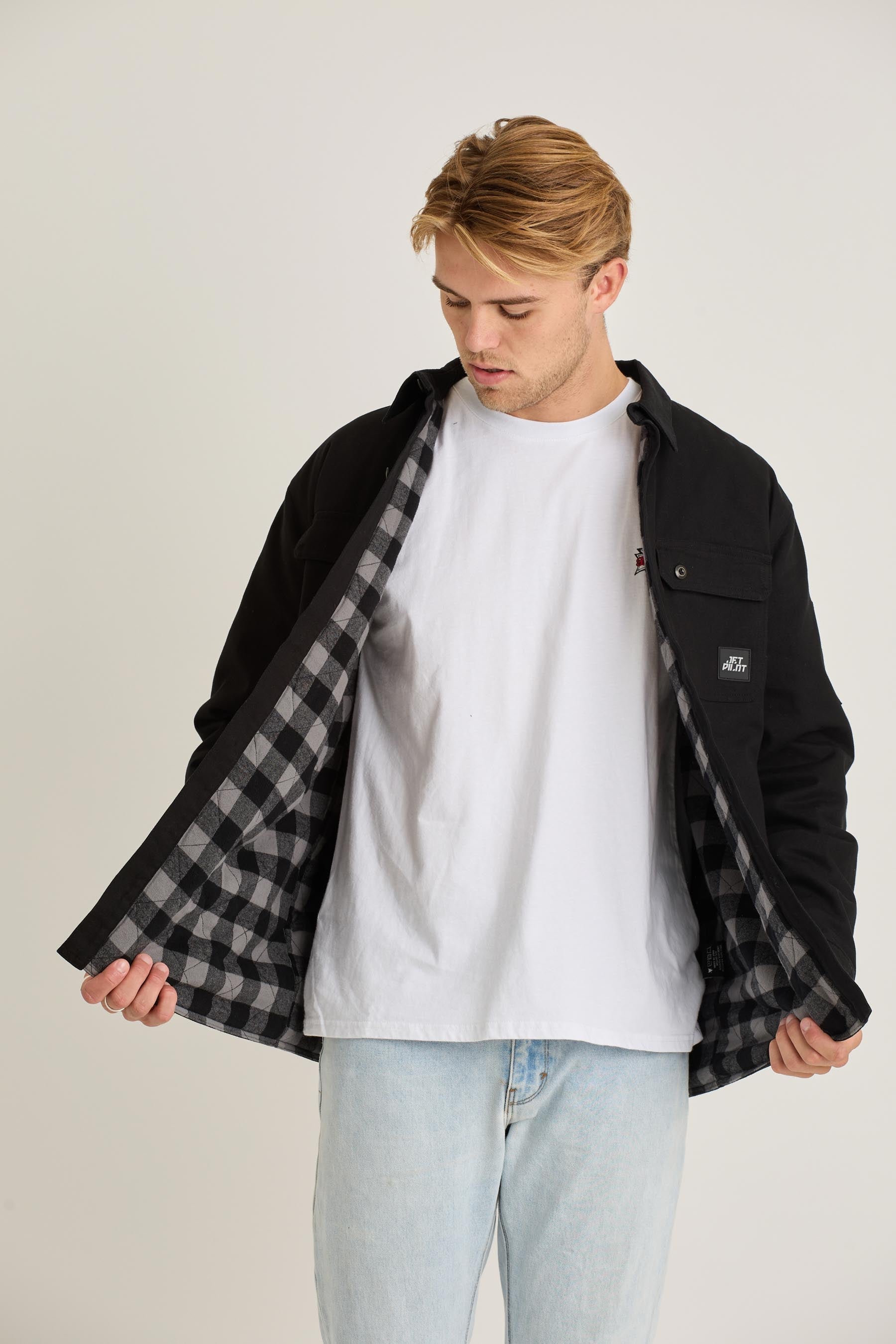 Jetpilot Canvas Mens Jacket - Black 8