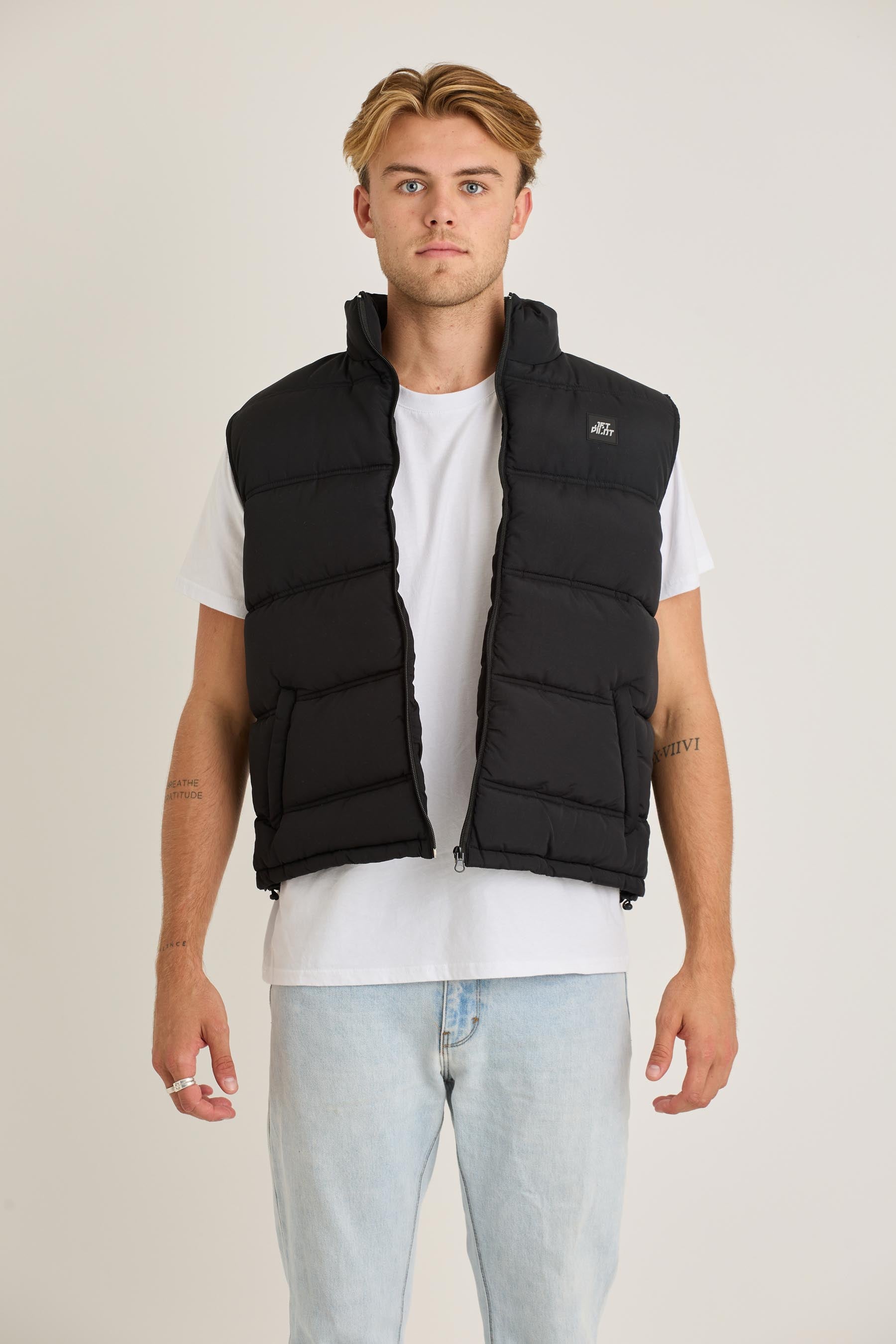 Jetpilot Zip Up Mens Vest - Black 2 — view 02 (3)
