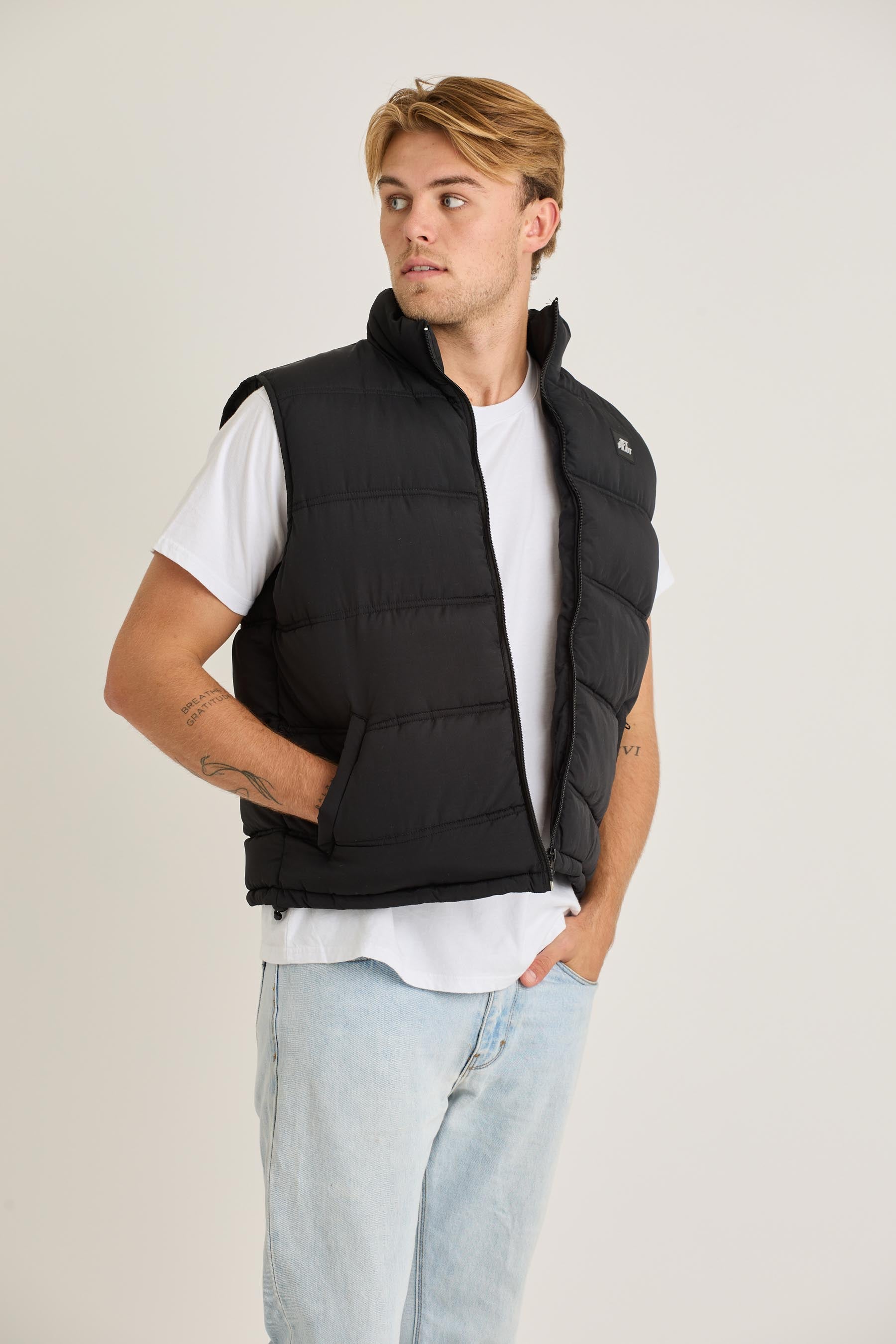 Jetpilot Zip Up Mens Vest - Black 5 — view 05 (3)