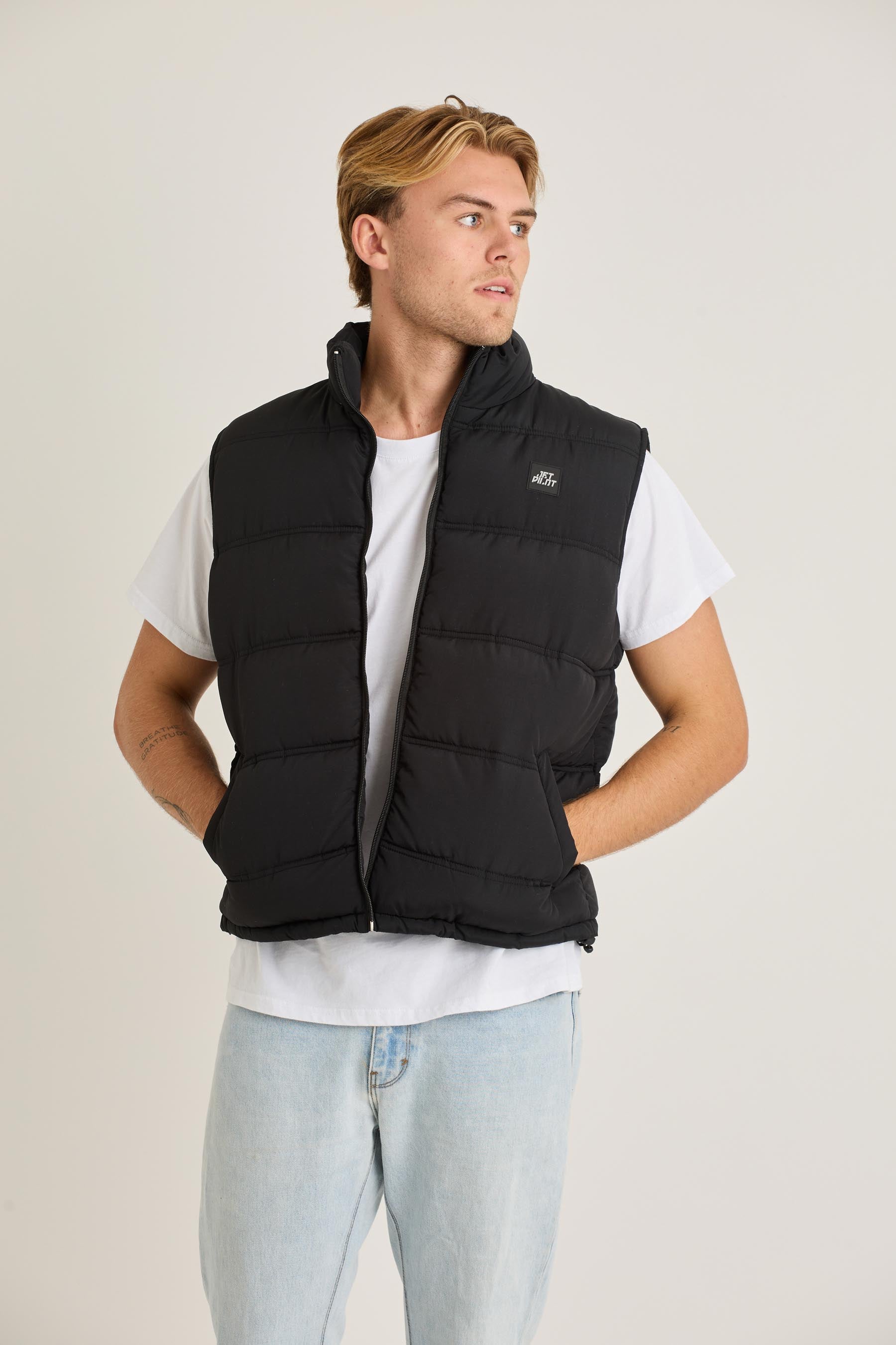 Jetpilot Zip Up Mens Vest - Black 6 — view 06 (3)