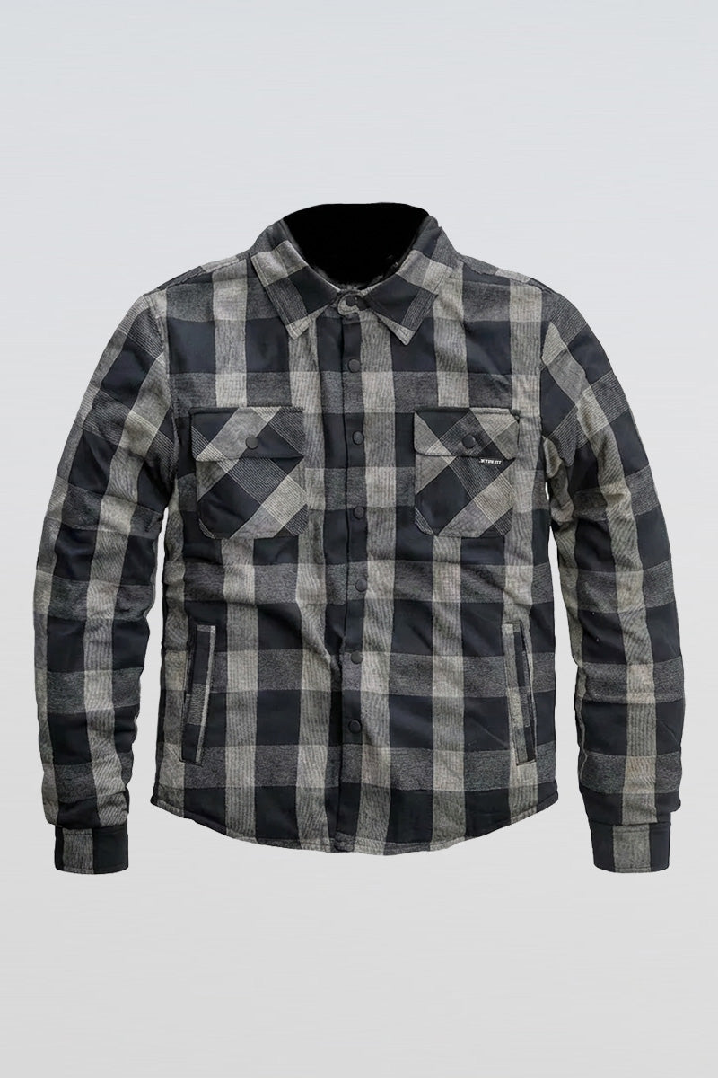 Layered Quilted Flannel Jacket - Black - photo 3 — view 3 (3)
