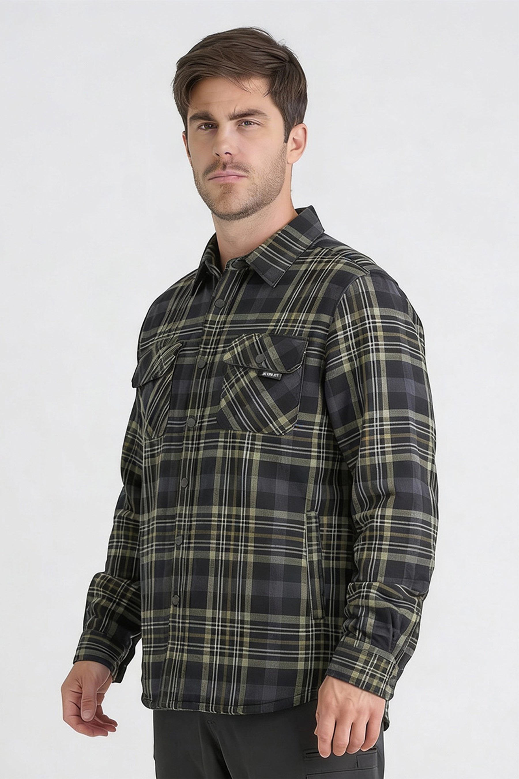 Jetpilot Layered Flannel Jacket - Grey — image 2