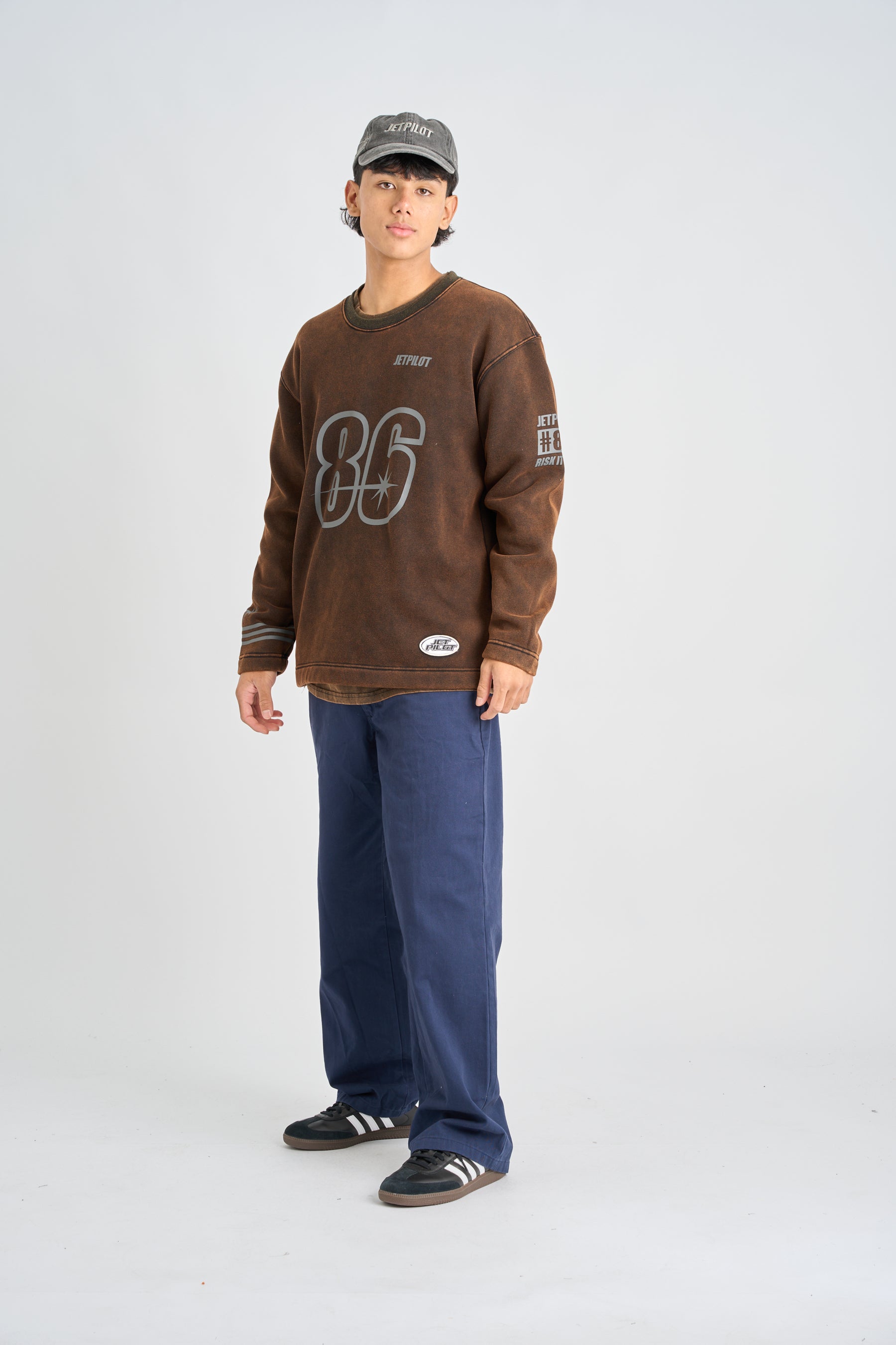 Jetpilot Star Crew Sweatshirt - Acid Black 4 — view 25 (3)