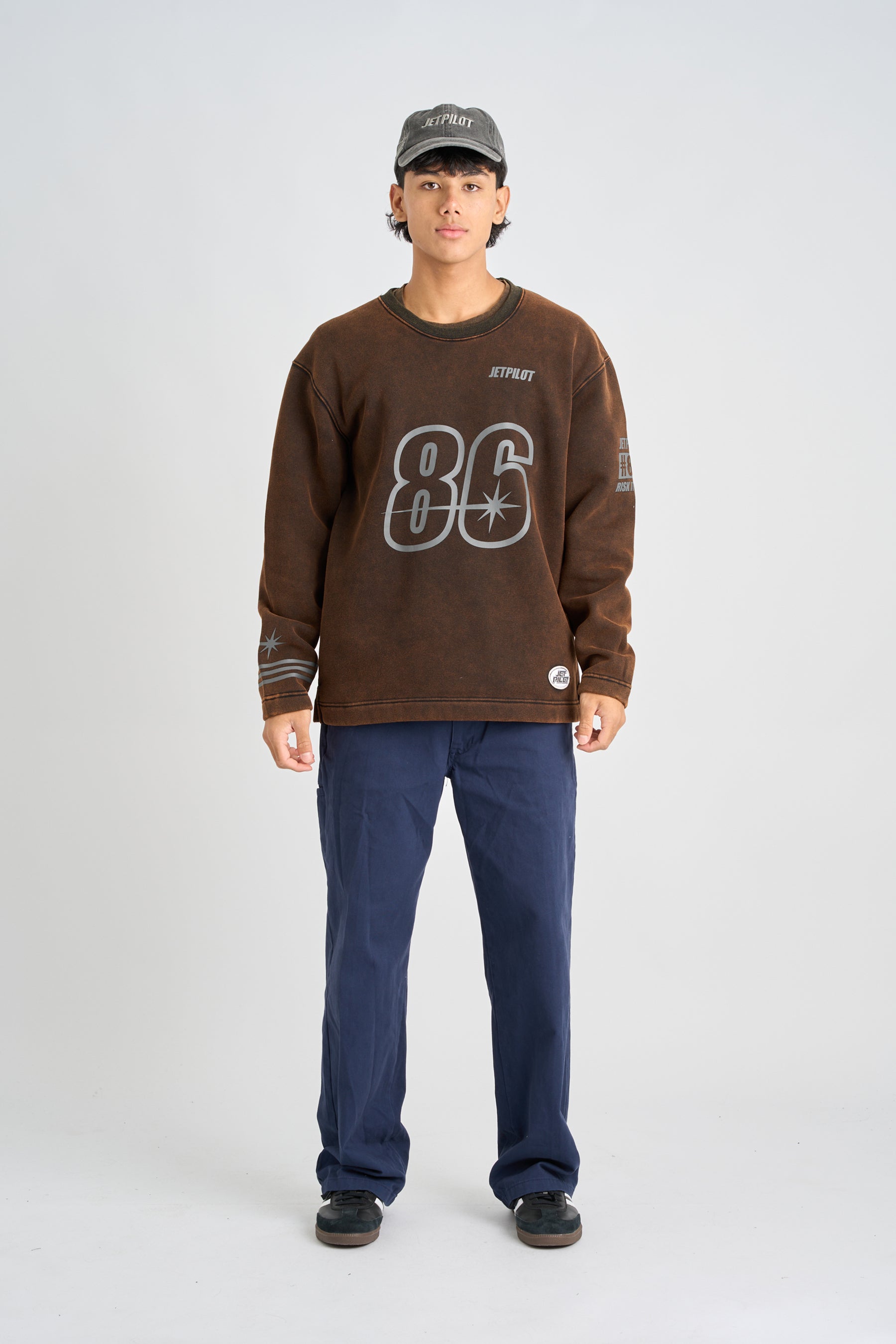 Jetpilot Star Crew Sweatshirt - Acid Black 2 — view 25 (3)