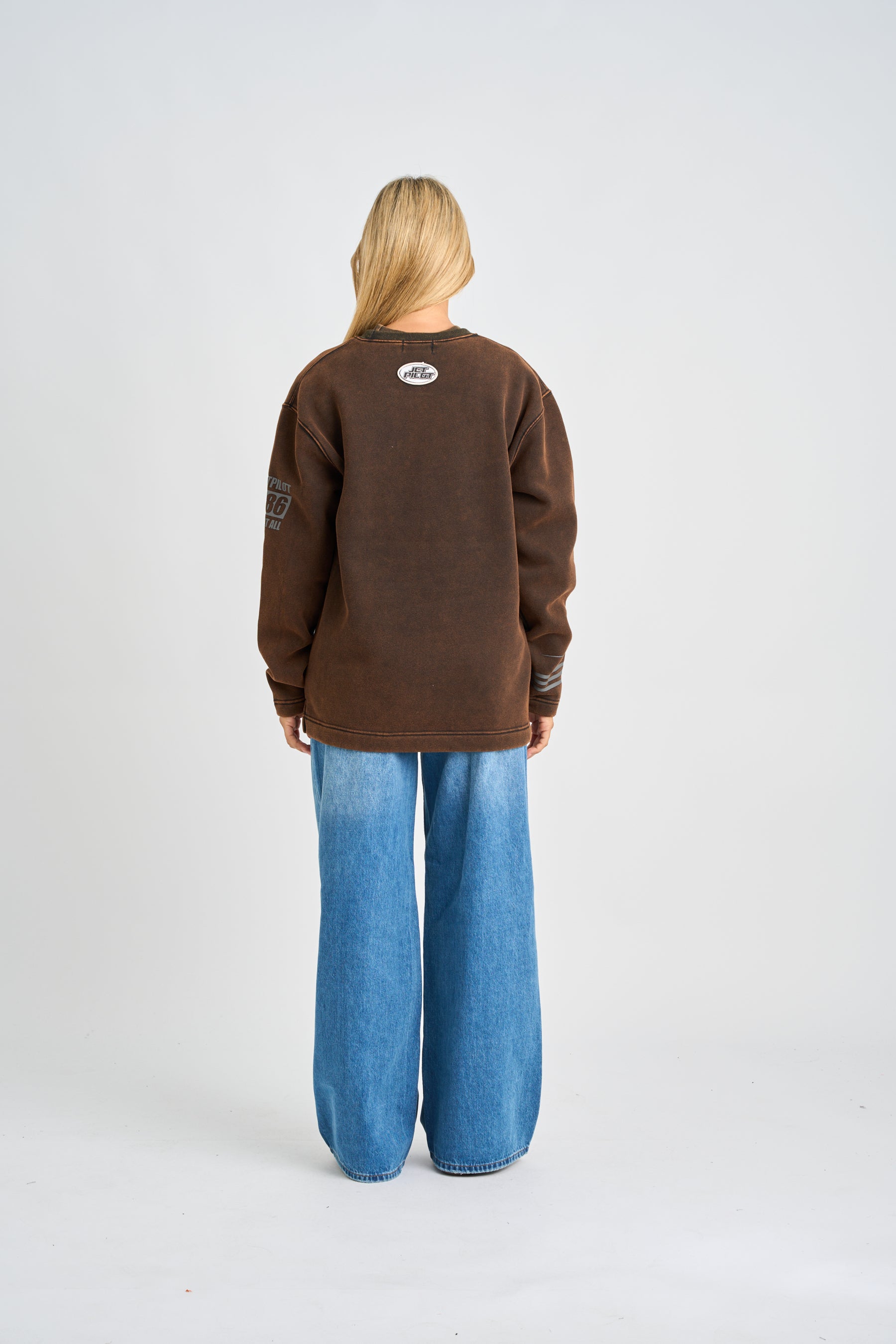 Jetpilot Star Crew Sweatshirt - Acid Black 7 — view 25 (3)