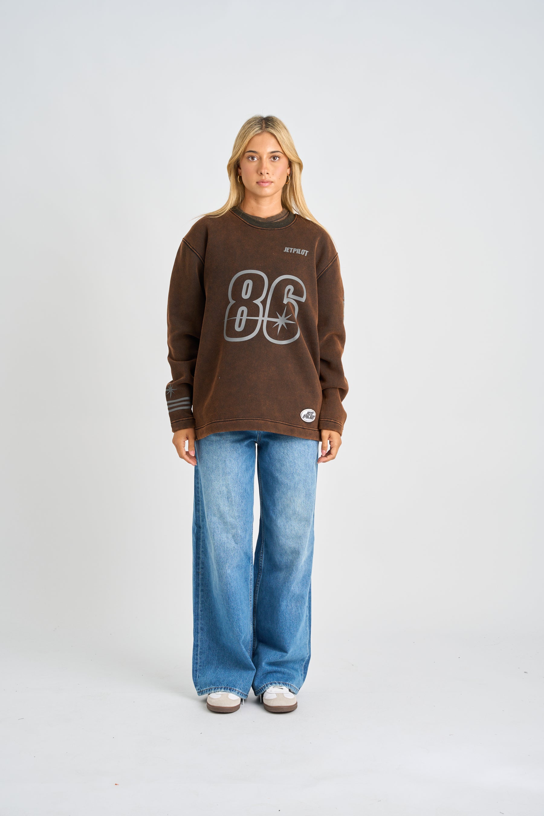 Jetpilot Star Crew Sweatshirt - Acid Black 3 — view 25 (3)
