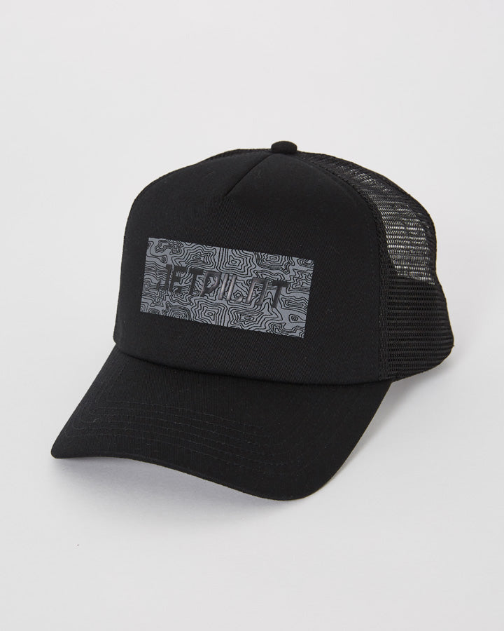 Jetpilot Landscape Mens Trucker Cap - Black Lifestyle 3