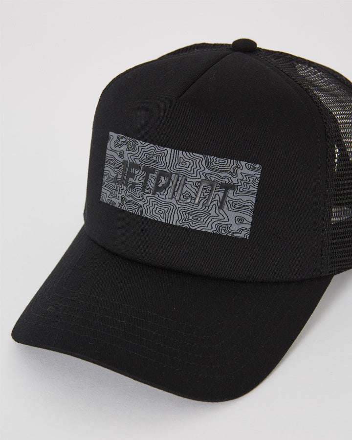 Jetpilot Landscape Mens Trucker Cap - Black Lifestyle 5