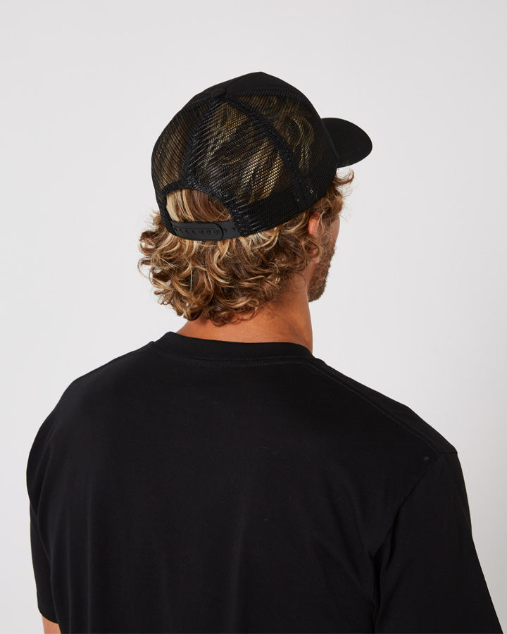 Jetpilot Landscape Mens Trucker Cap - Black Lifestyle 2