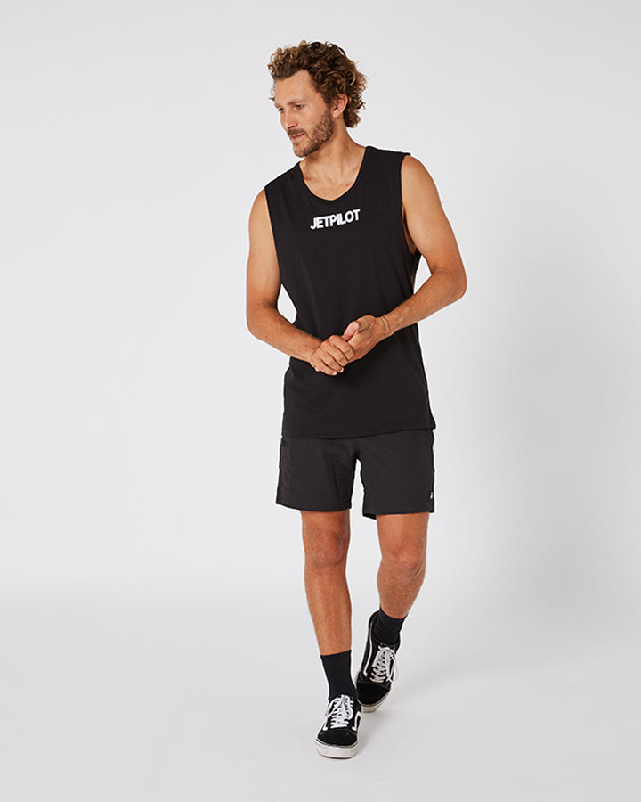 Jetpilot Limits Mens Muscle Tee - Black Lifestyle 1