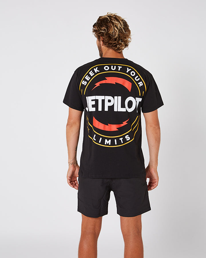 Jetpilot Limits Mens S/S Tee - Black Lifestyle 3