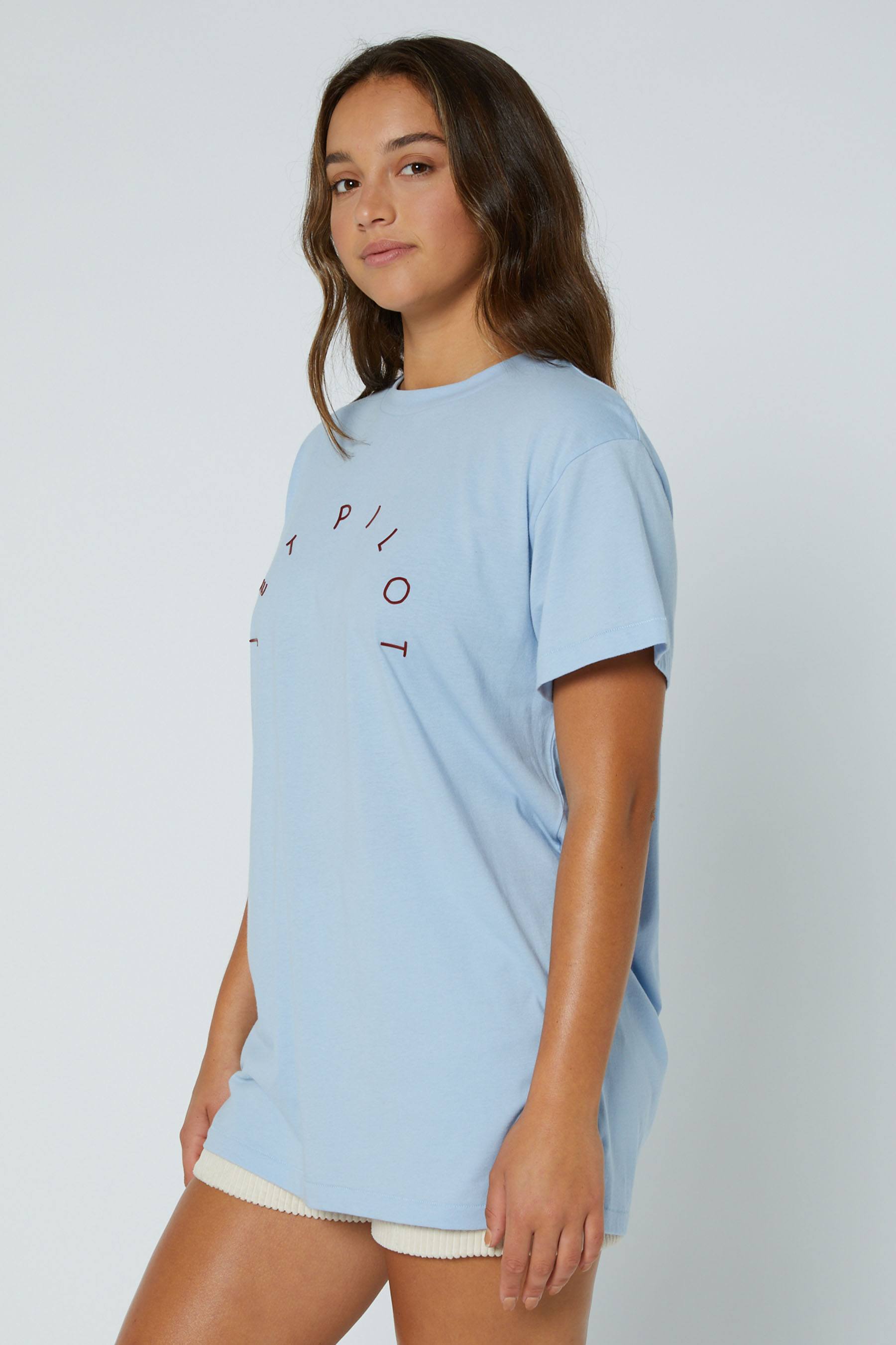 Jetpilot Arch Ladies SS T-Shirt Light Blue 5