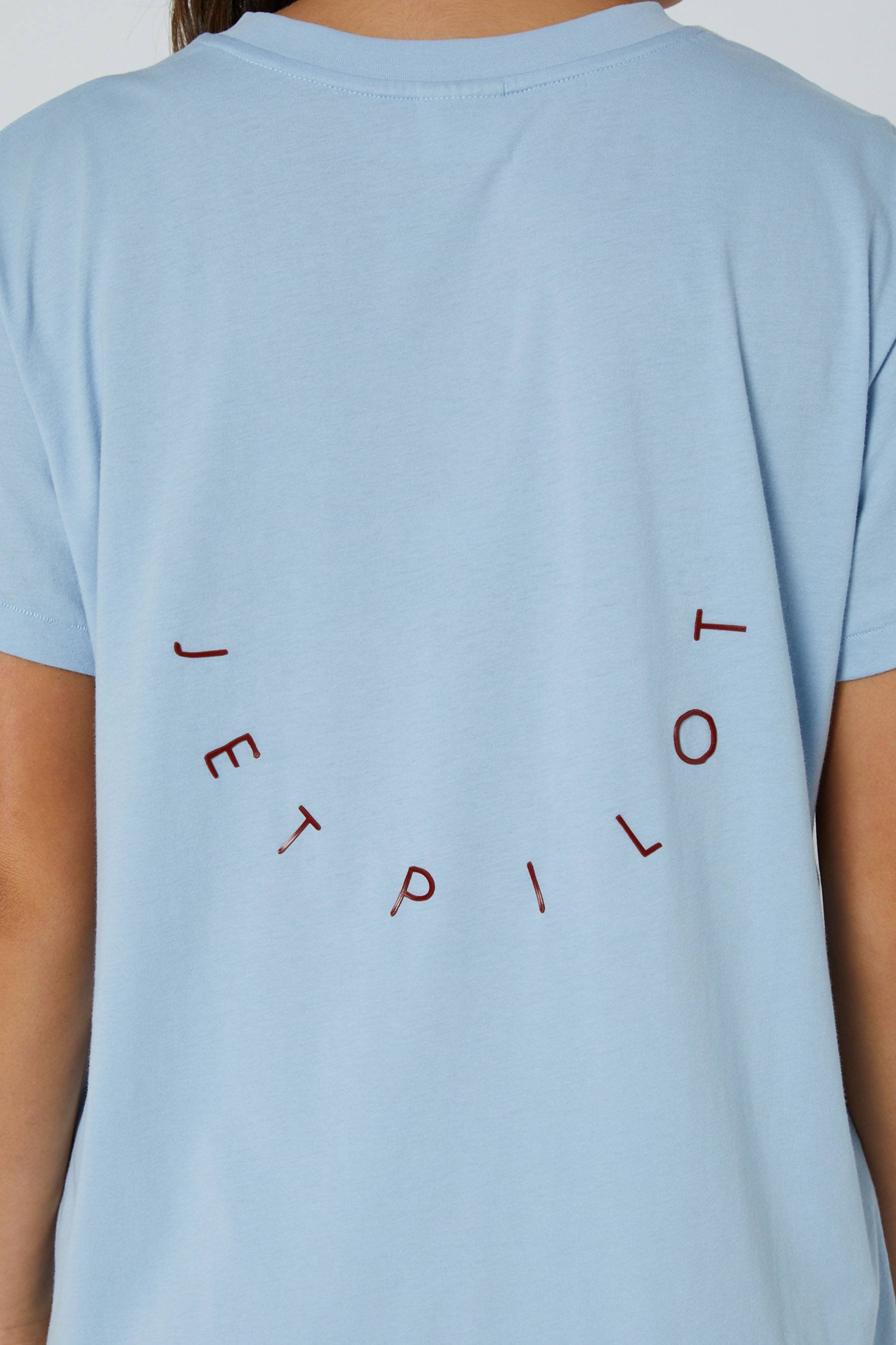 Jetpilot Arch Ladies SS T-Shirt Light Blue 2