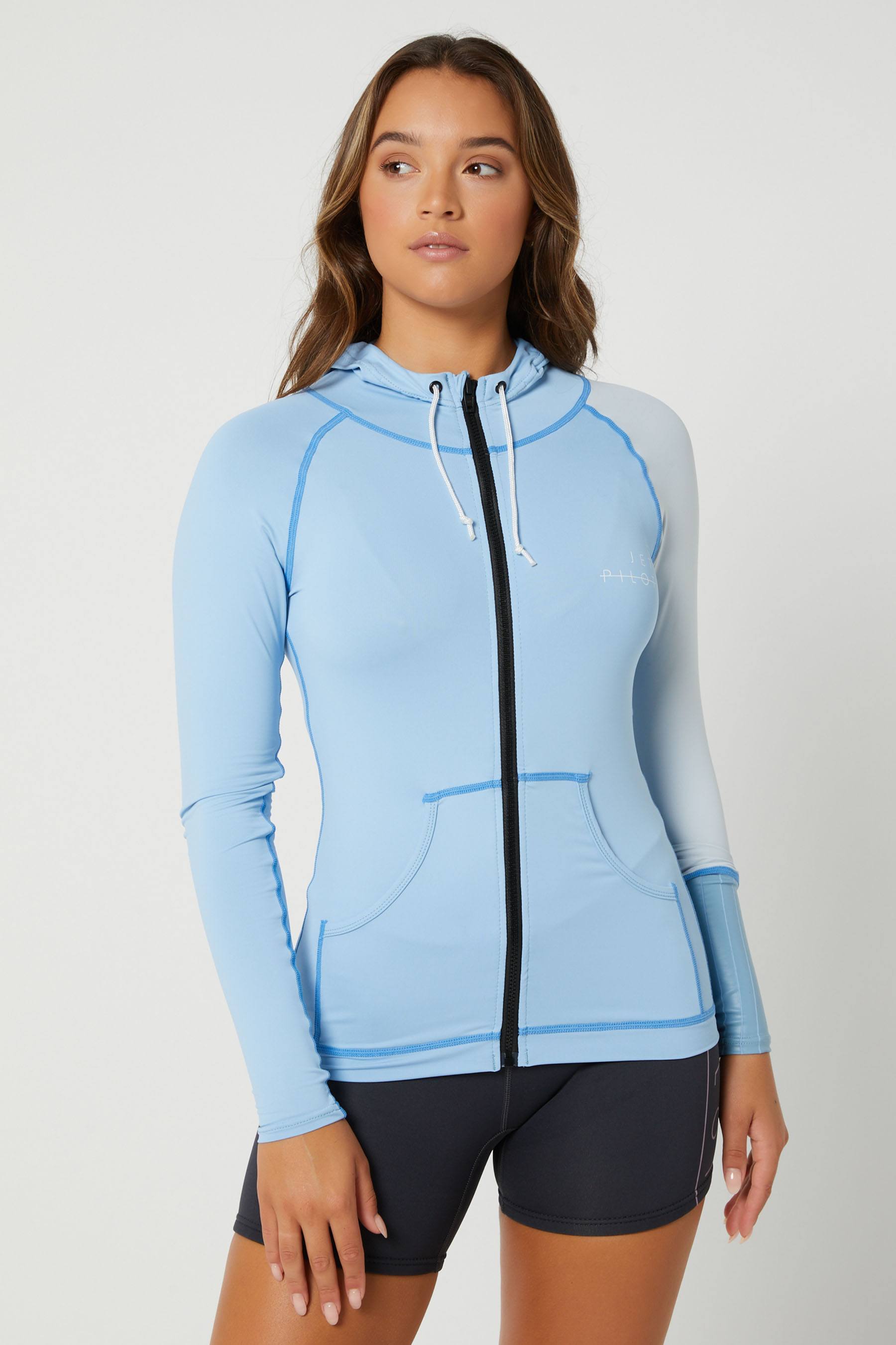 Jetpilot Cause Ladies LS Hooded Rashie Blue