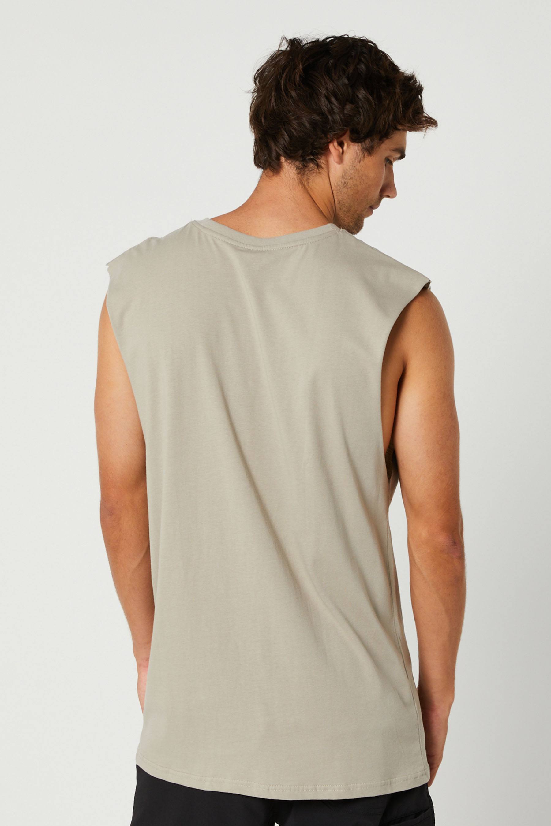 Jetpilot Corp Mens Muscle T-Shirt Warm Grey 7