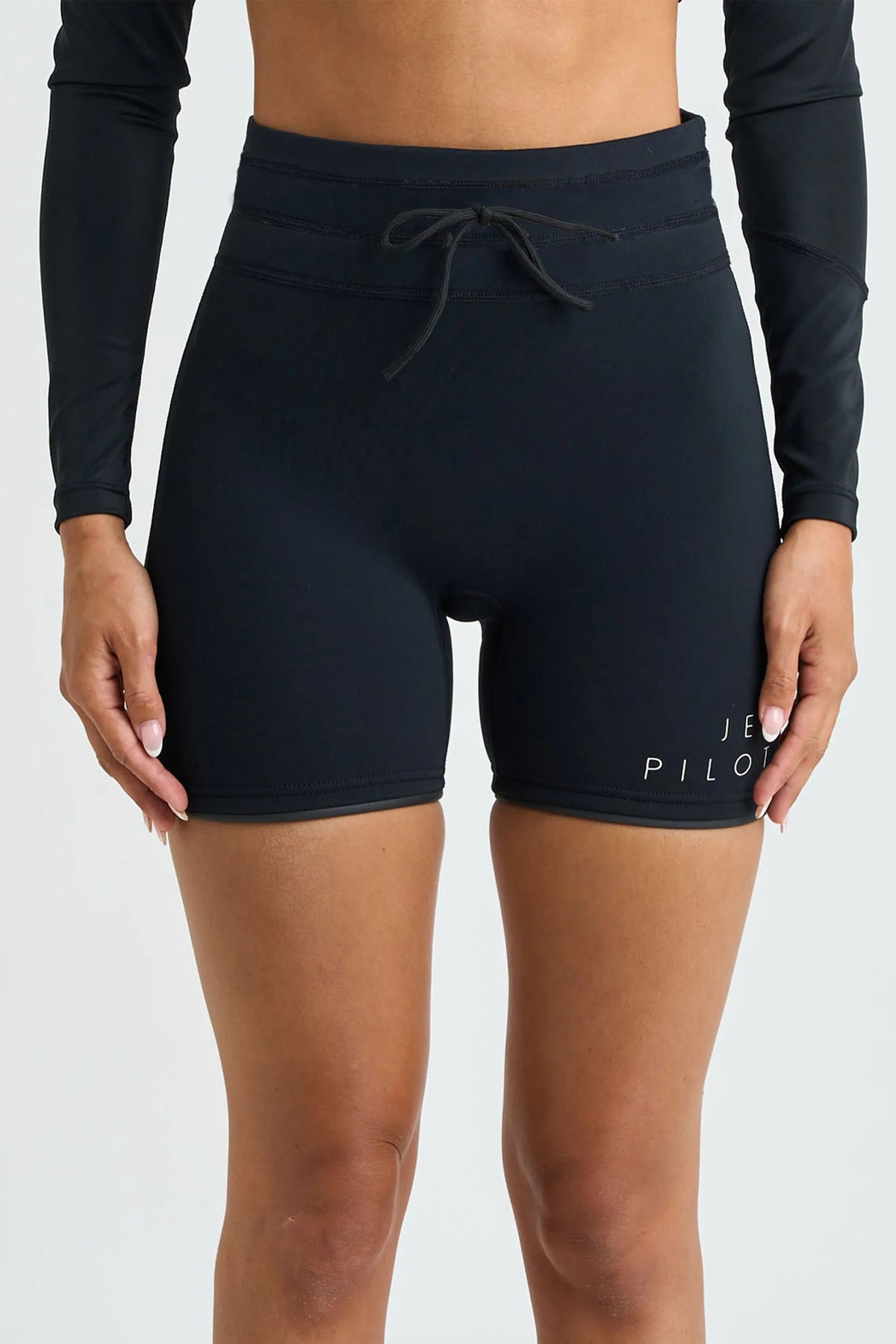 Jetpilot Corp 7" High Waisted Ladies Wetsuit Shorts - Black