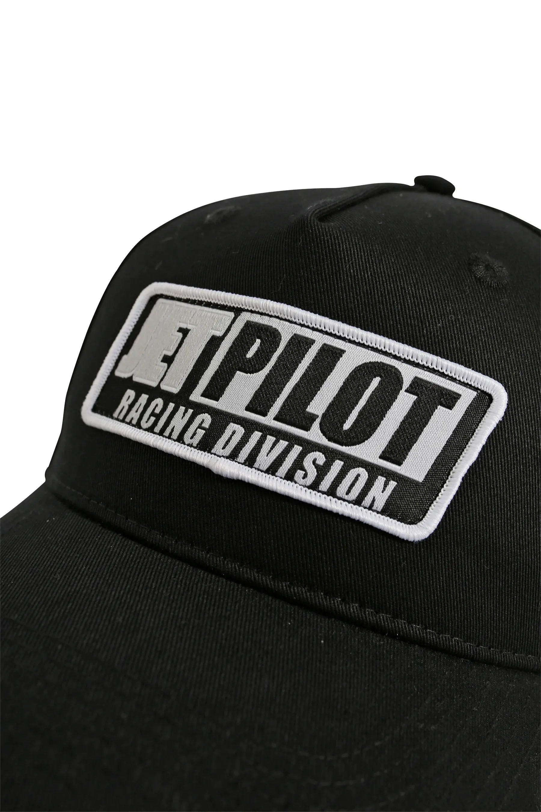 Black cap with 'Jetpilot Racing Division' logo on a white background