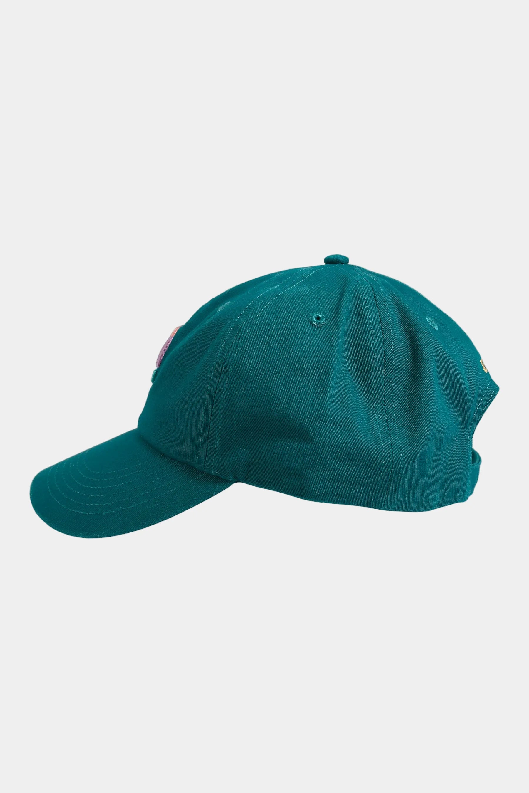 Teal baseball cap on a white background