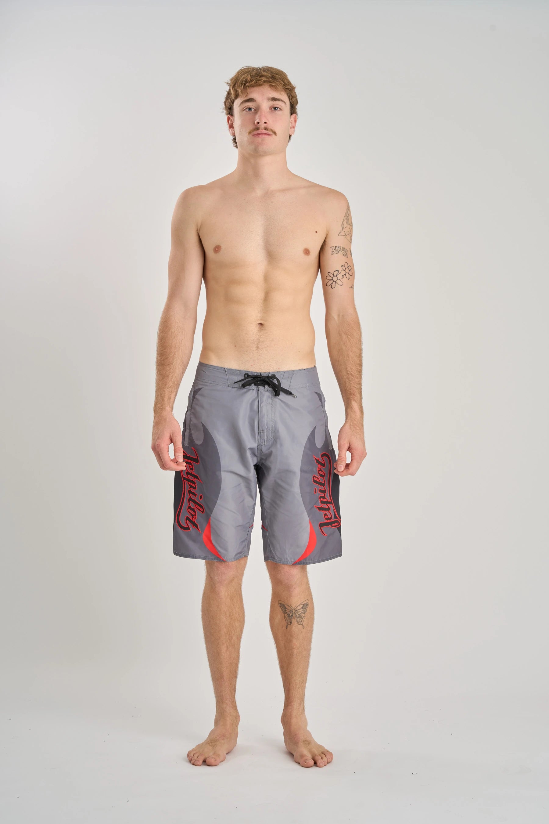 Jetpilot Hardcore Boardshort - Charcoal/Red 5