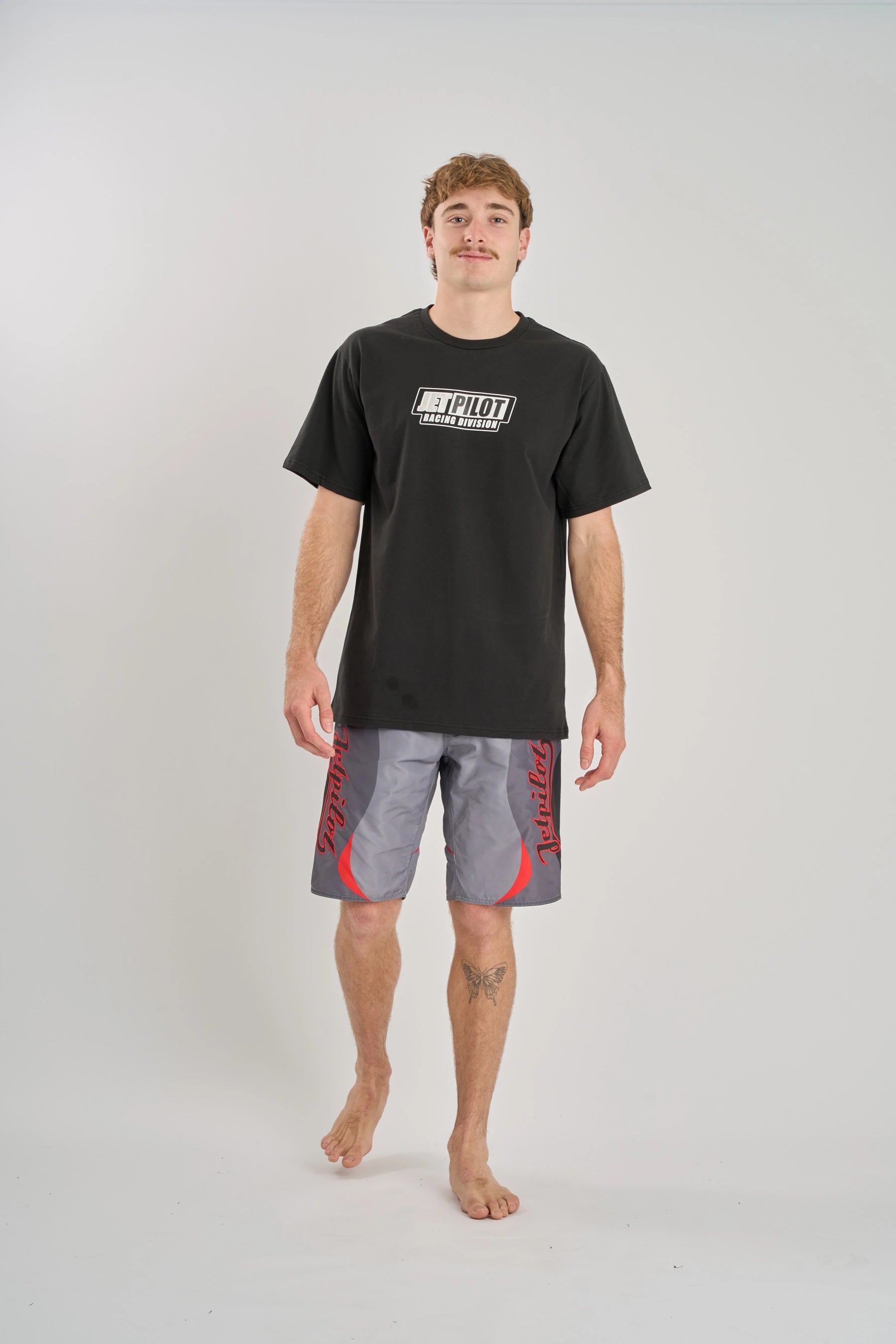 Jetpilot Hardcore Boardshort - Charcoal/Red 2