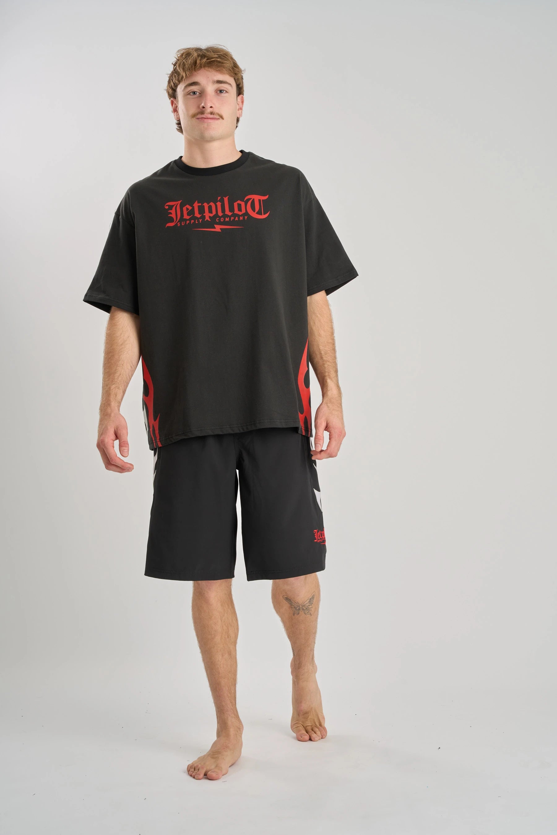 Jetpilot Tribal Boardshort - Black/Red