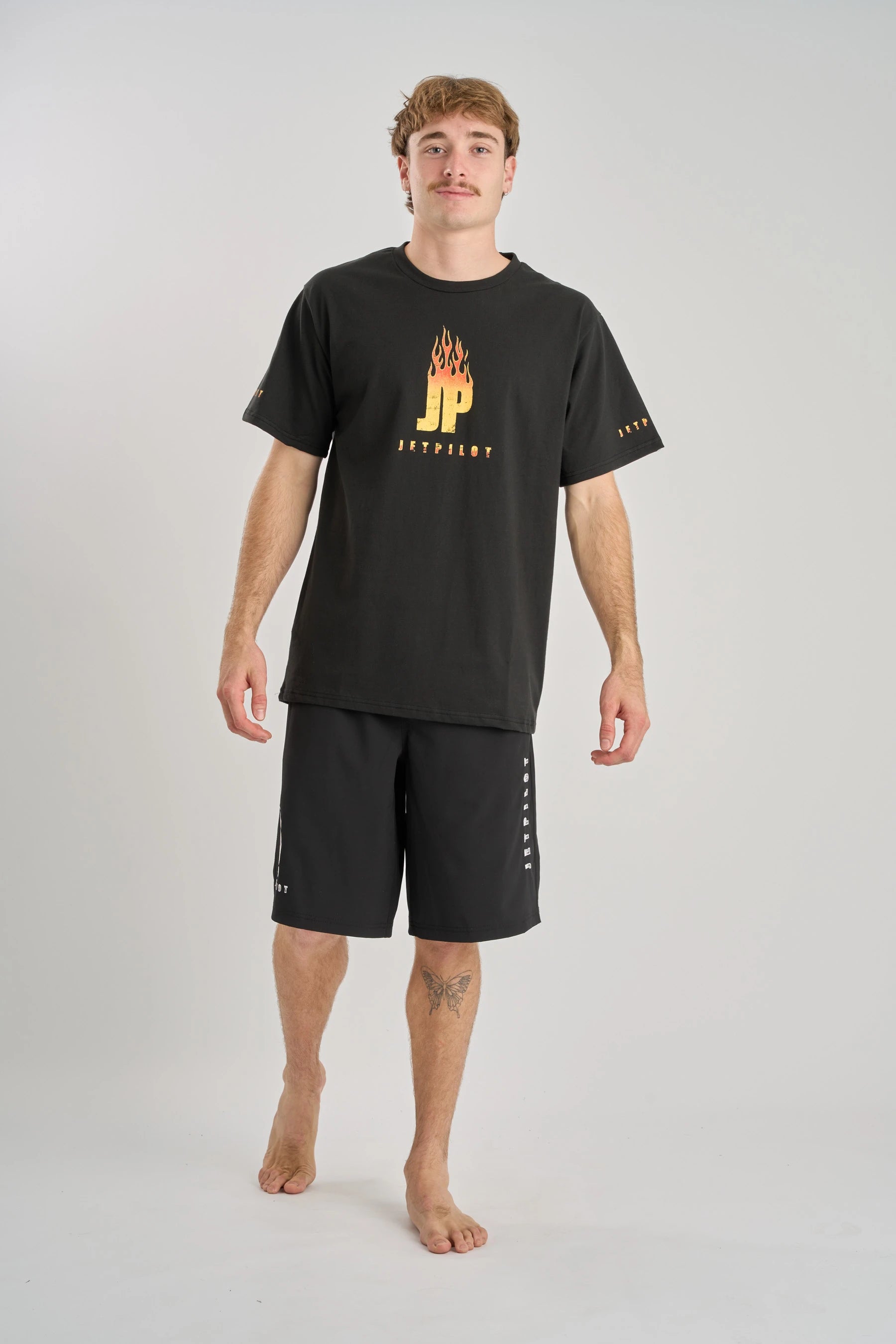 Jetpilot Flames Boardshort - Black/White