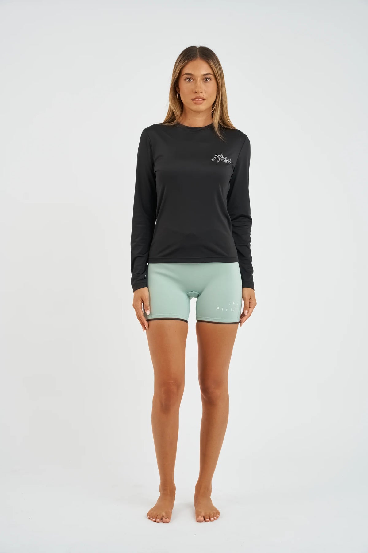 Jetpilot Corp 5" High Waisted Ladies Wetsuit Shorts - Sage