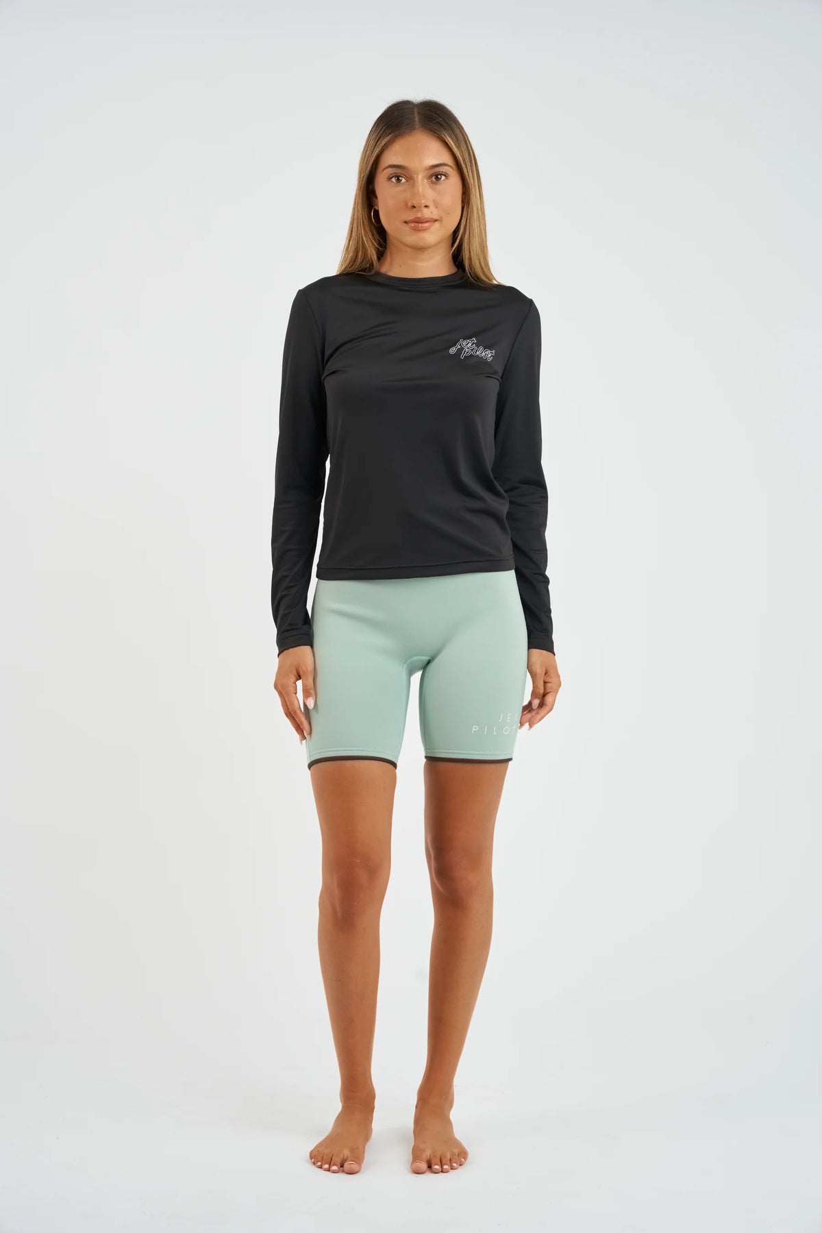 Jetpilot Corp 7" High Waisted Ladies Wetsuit Shorts - Sage