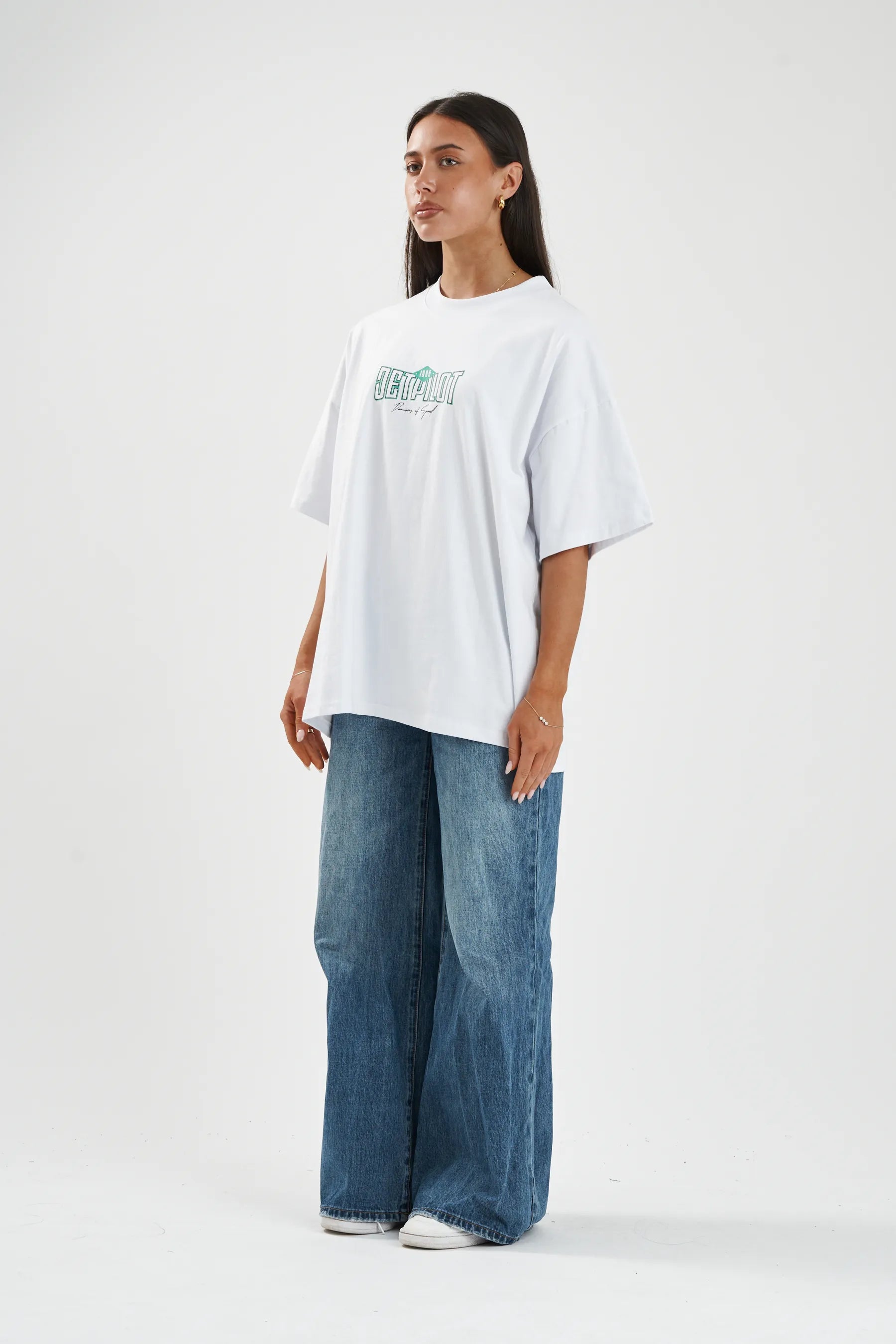 Jetpilot Demons Of Speed mens oversized graphic tee in White — view 9 of 10