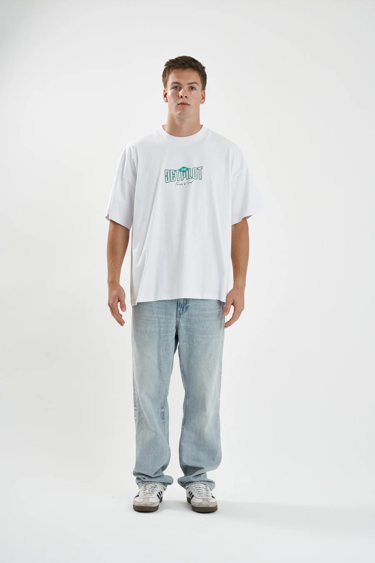 Jetpilot Demons Of Speed mens oversized graphic tee in White — view 6 of 10
