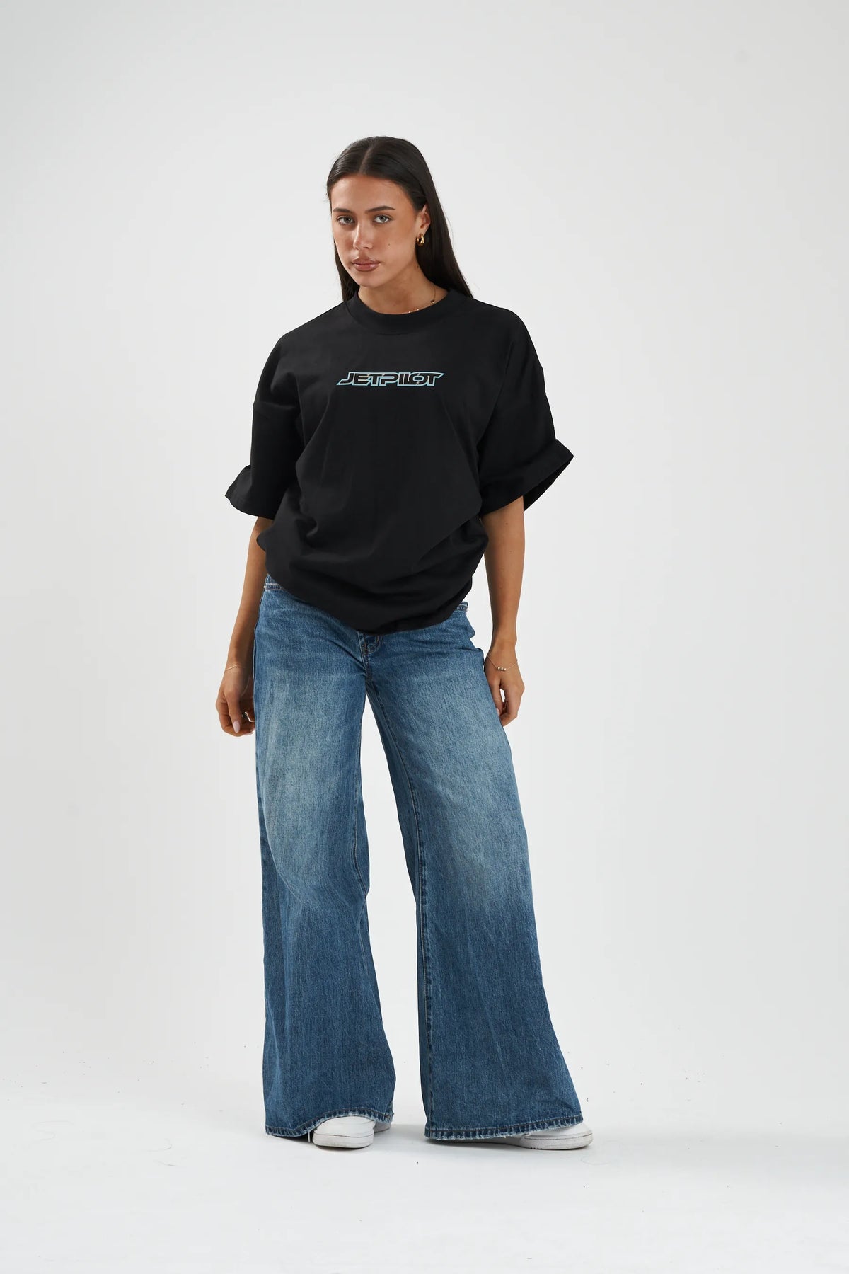 Jetpilot Stocked Up Spinal mens oversized graphic tee in Black — view 10 of 12