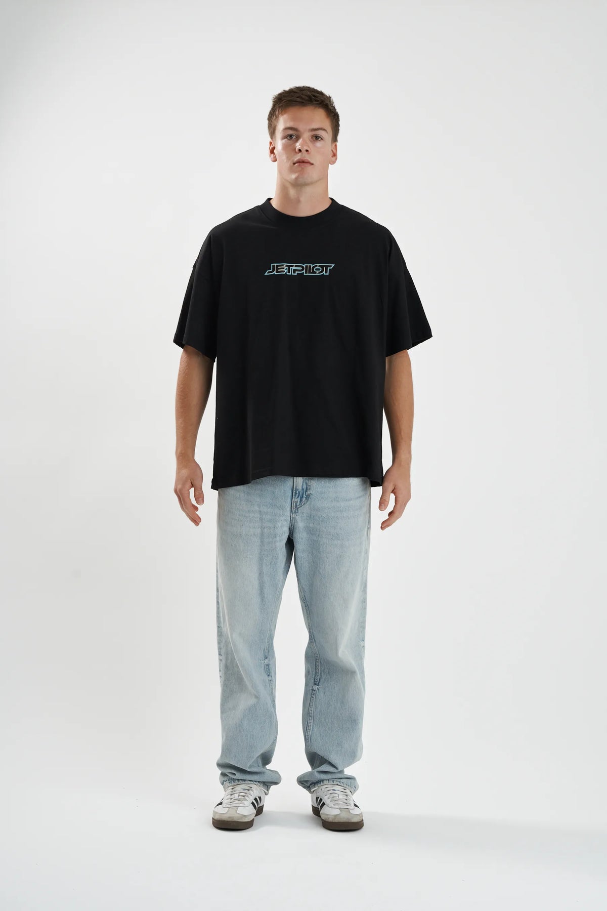 Jetpilot Stocked Up Spinal mens oversized graphic tee in Black — view 5 of 12