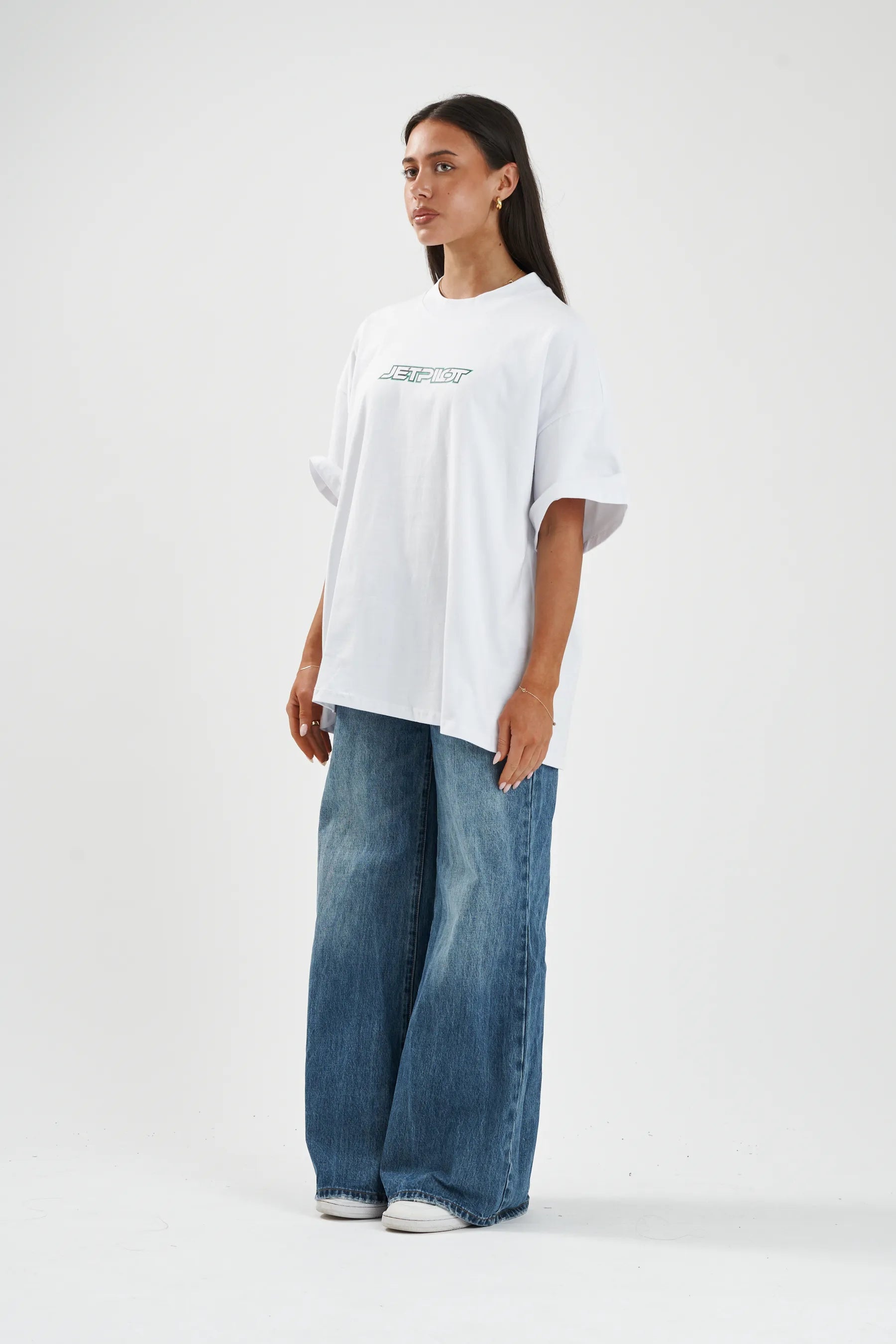 Jetpilot Stocked Up Spinal mens oversized graphic tee in White — view 12 of 13