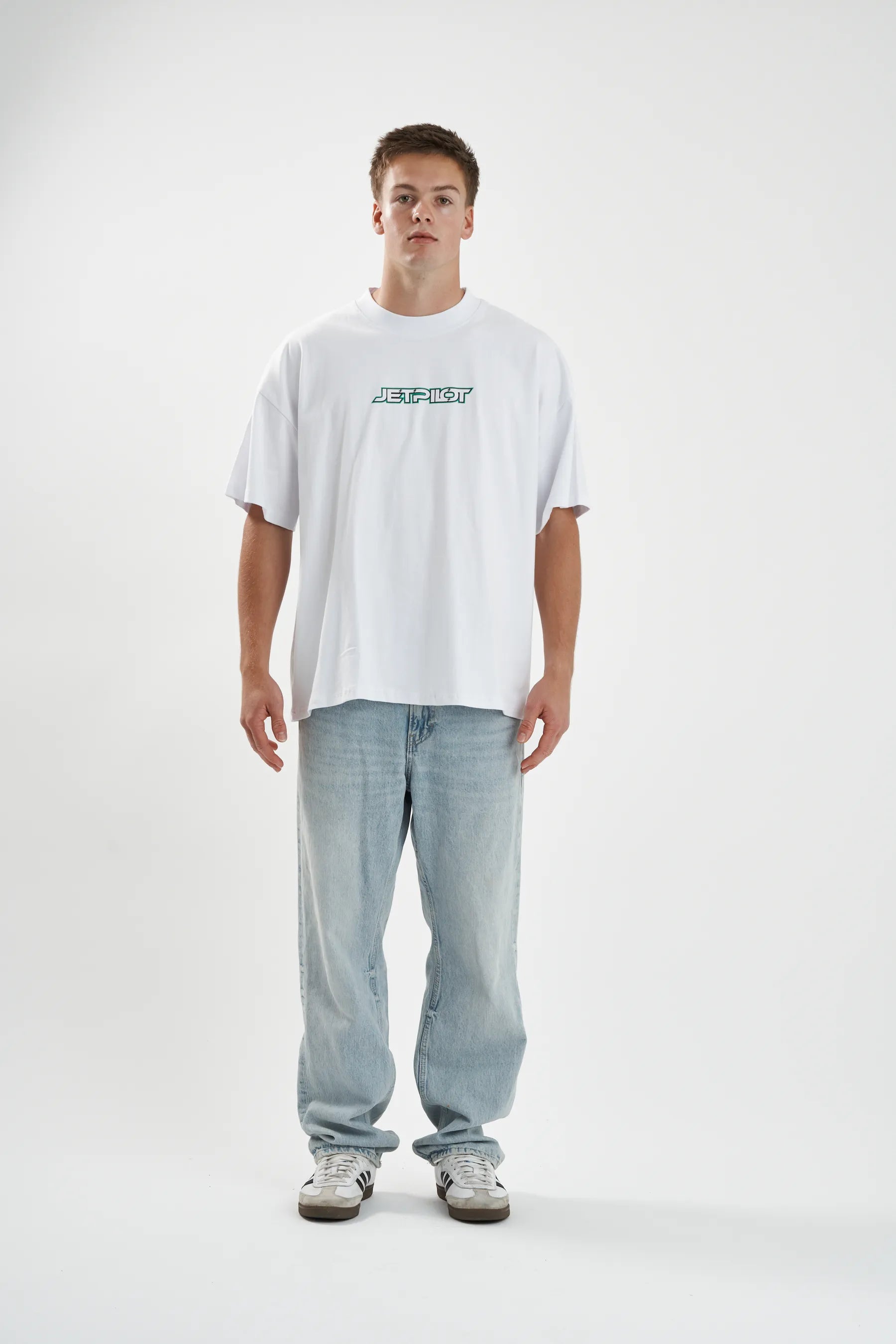 Jetpilot Stocked Up Spinal mens oversized graphic tee in White — view 5 of 13