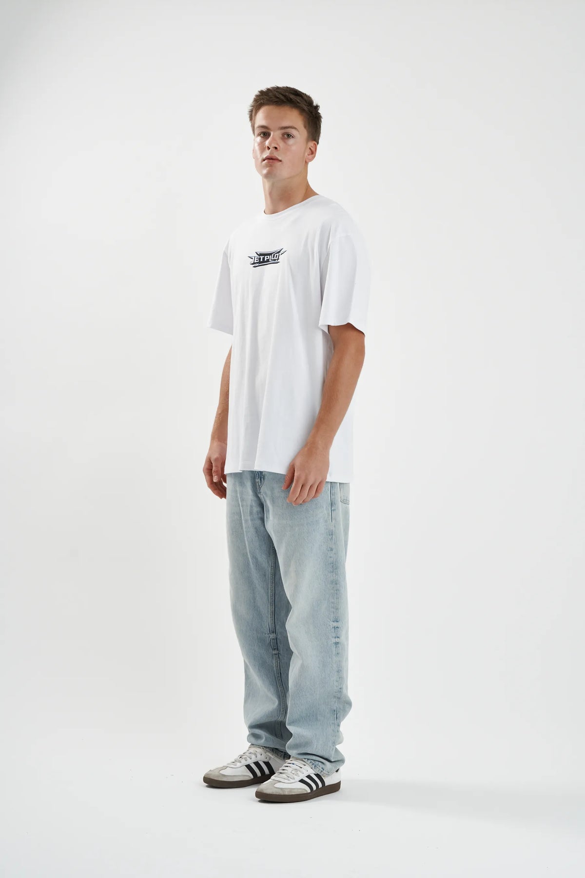 Jetpilot Velocity mens oversized graphic tee in White — view 8 of 8