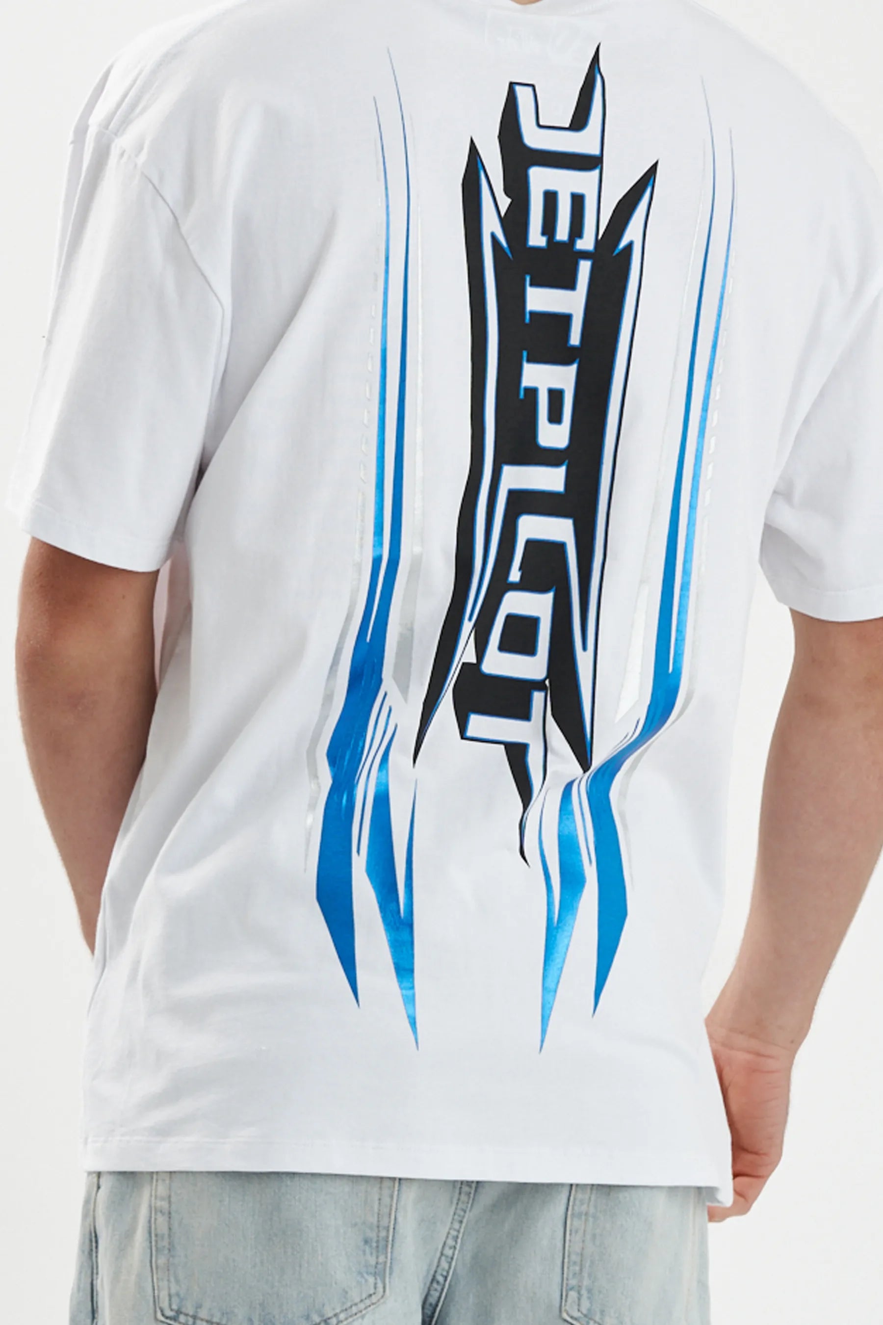 Jetpilot Velocity mens oversized graphic tee in White — view 5 of 8