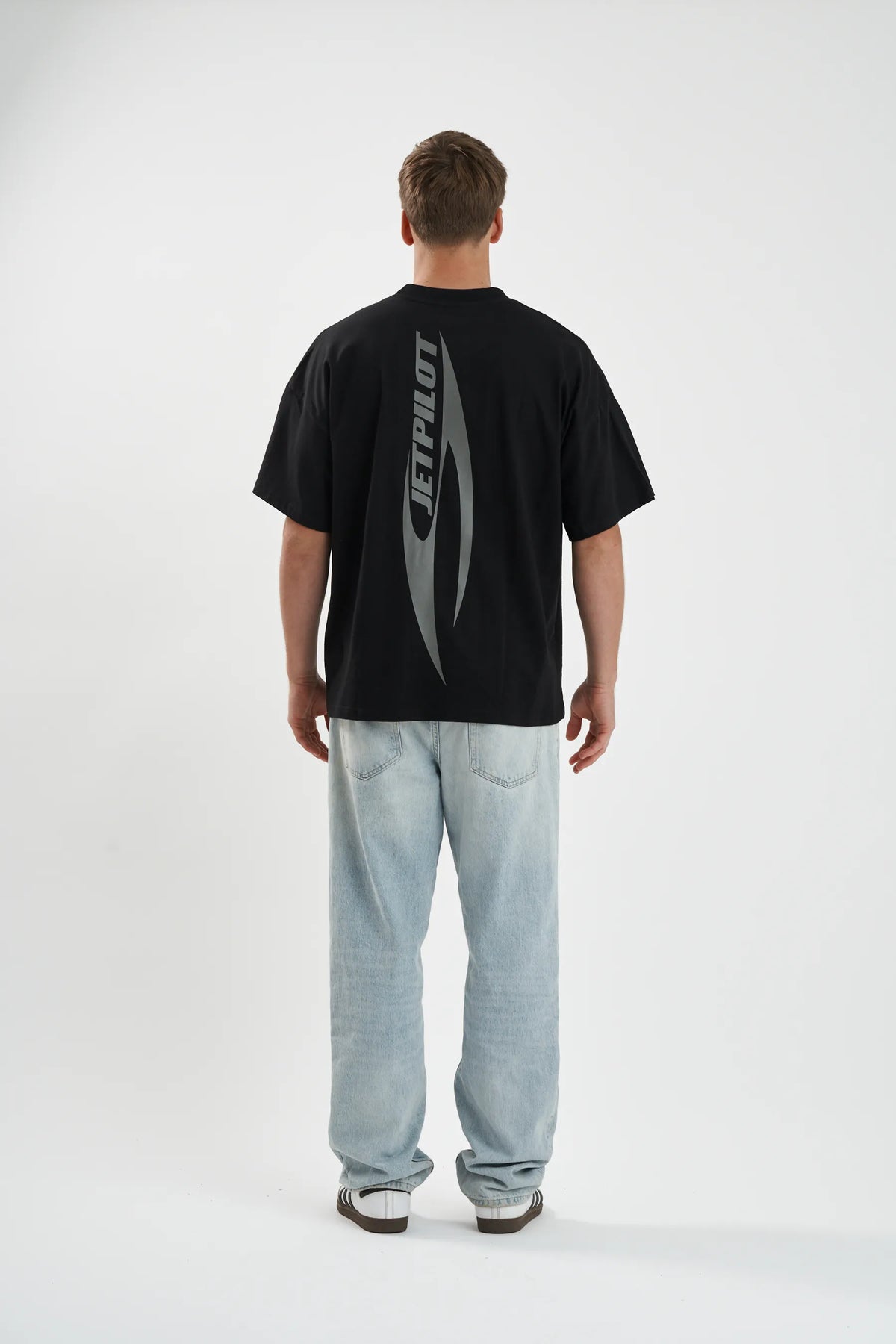 Jetpilot Seekers mens oversized graphic tee in Black — view 4 of 12