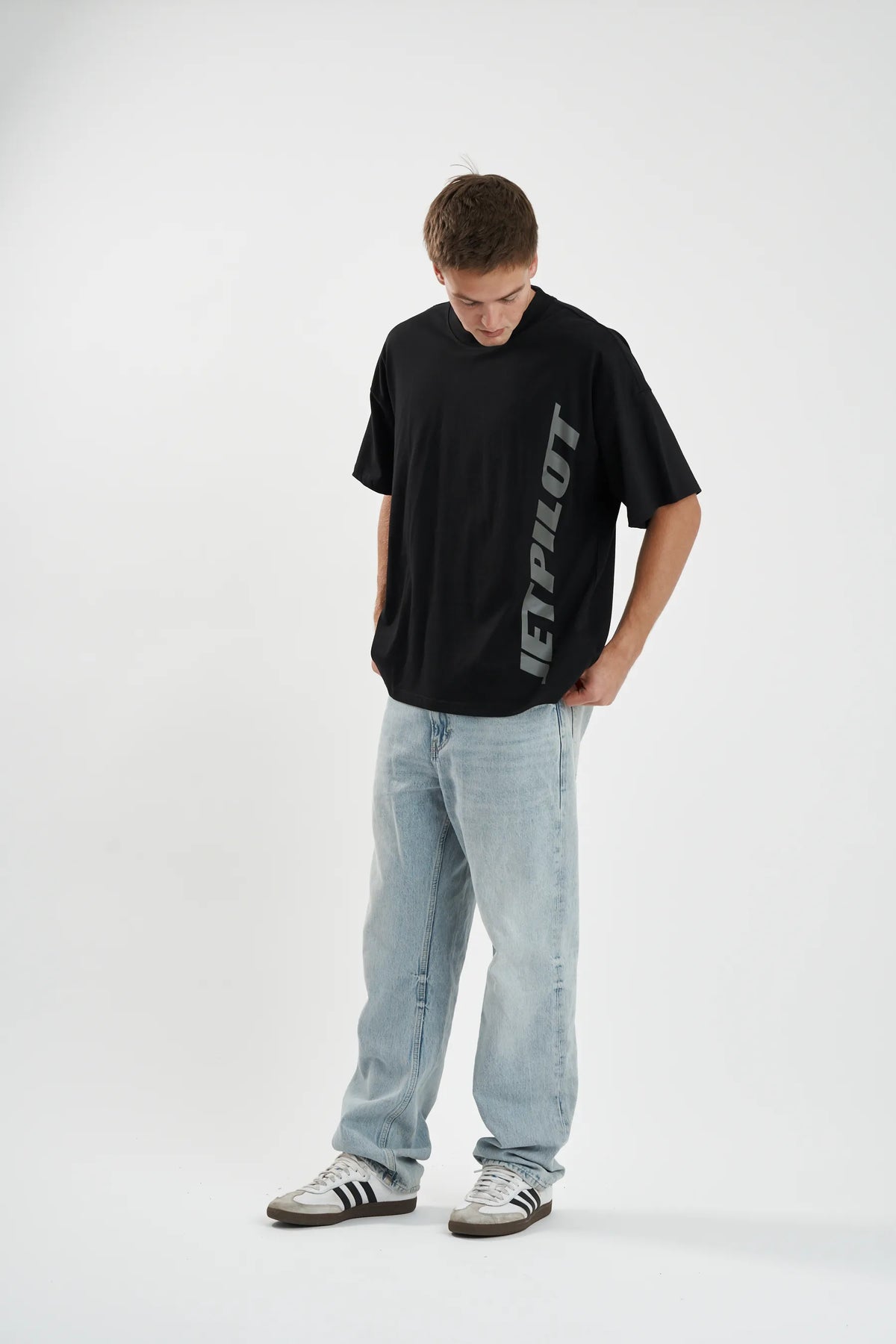 Jetpilot Seekers mens oversized graphic tee in Black — view 5 of 12