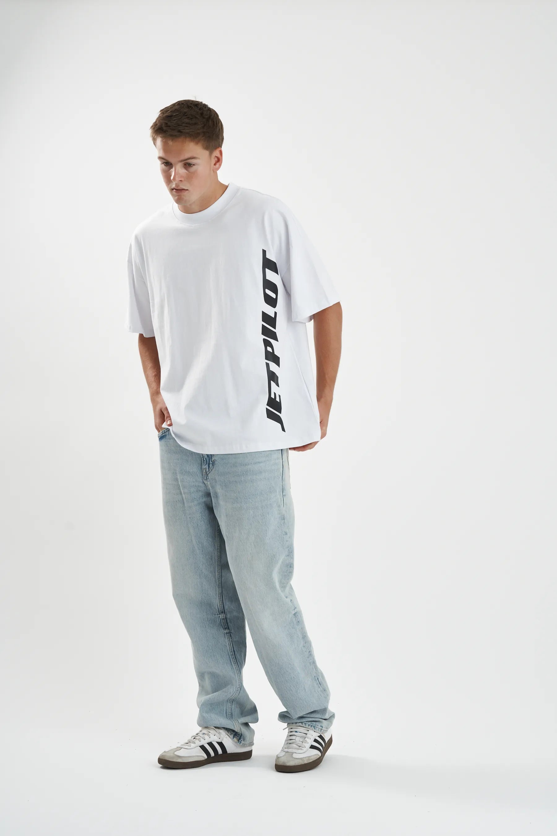 Jetpilot Seekers mens oversized graphic tee in White — view 5 of 6