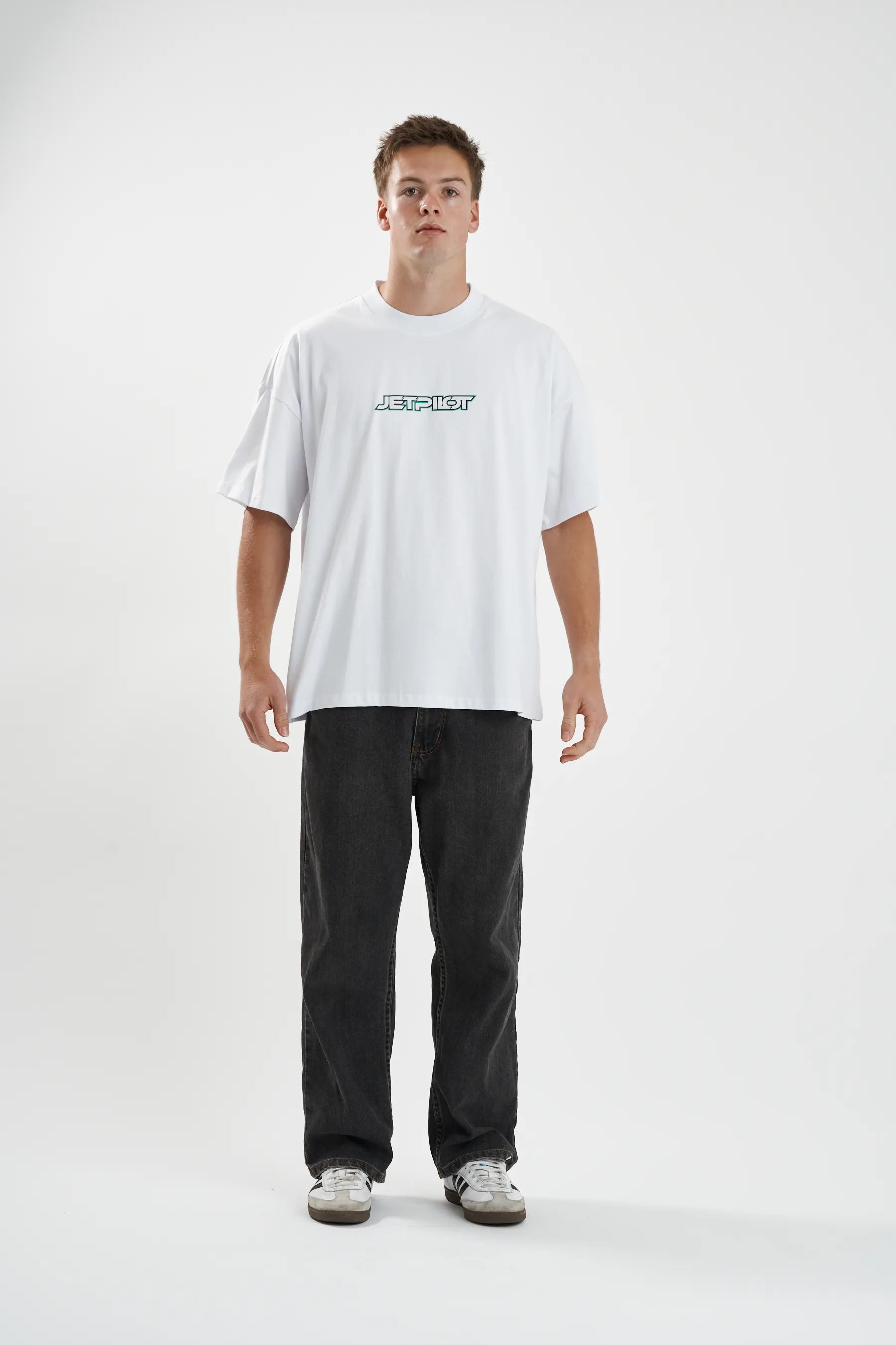 Jetpilot Stocked Up mens oversized graphic tee in White — view 2 of 8