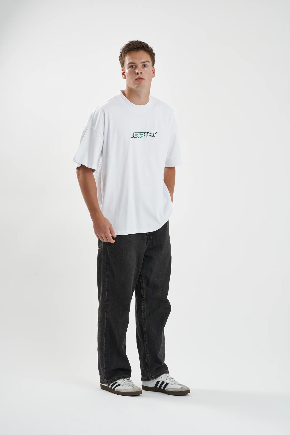 Jetpilot Stocked Up mens oversized graphic tee in White — view 5 of 8