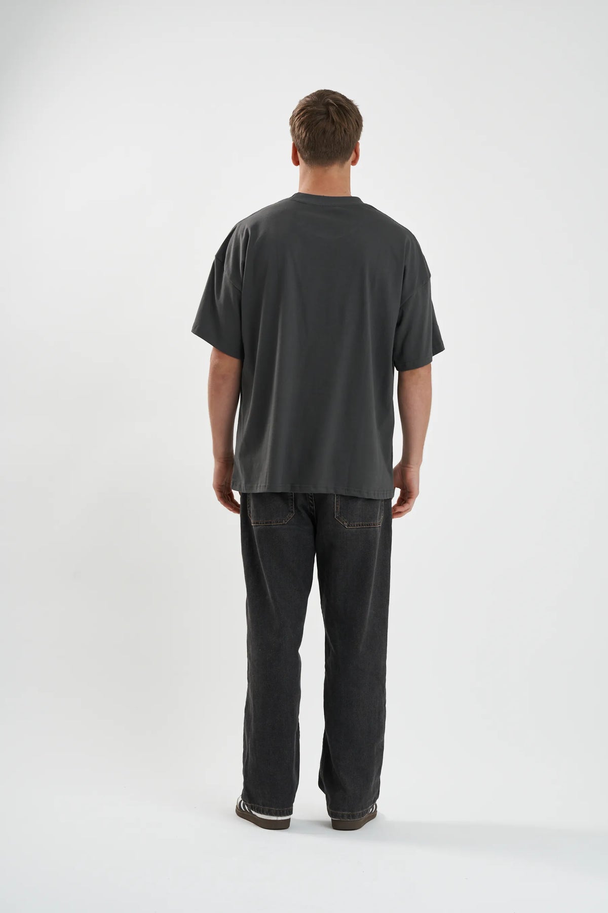 Jetpilot Double D mens oversized graphic tee in Grey — view 4 of 6