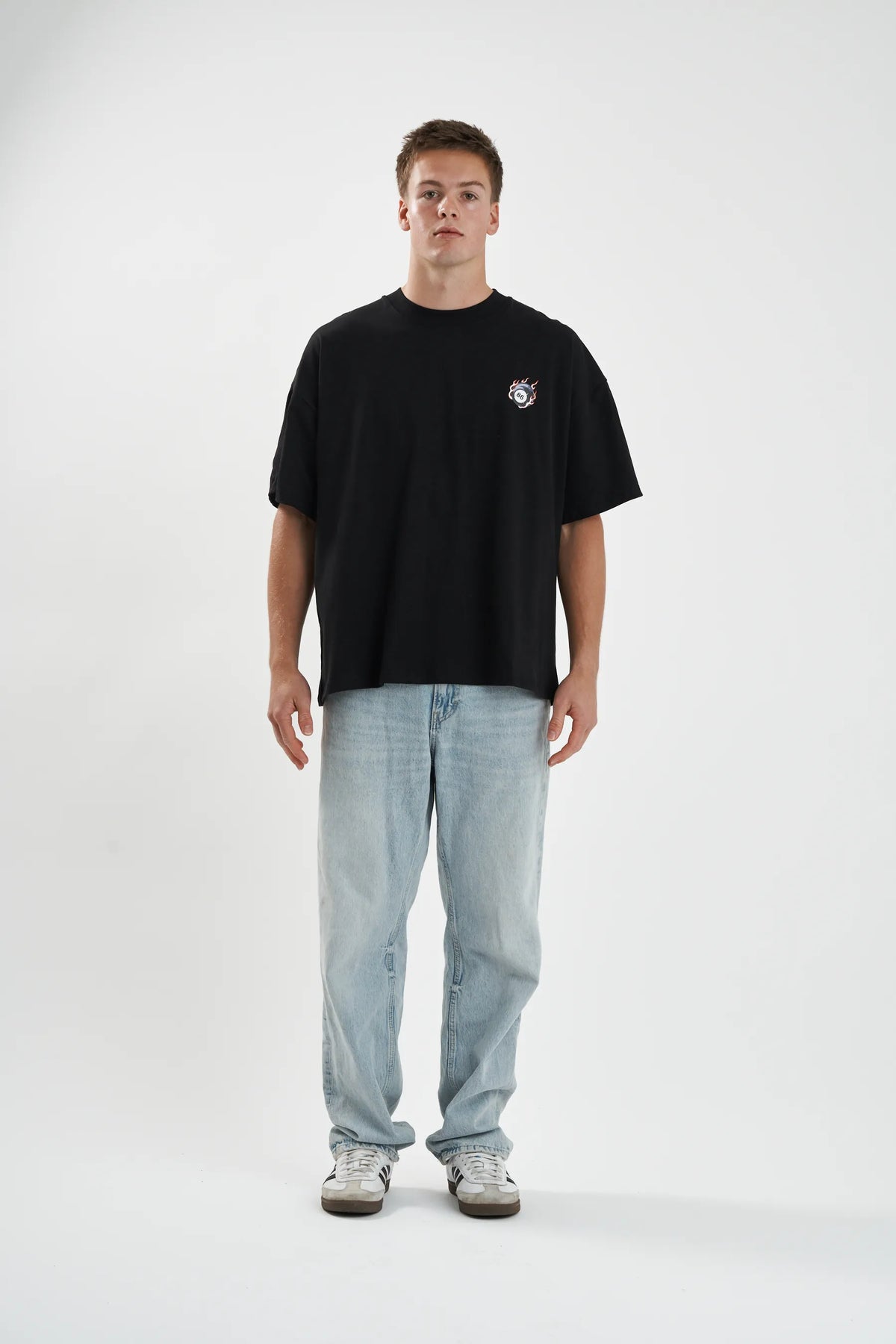 Jetpilot Baller mens oversized graphic tee in Black — view 3 of 8