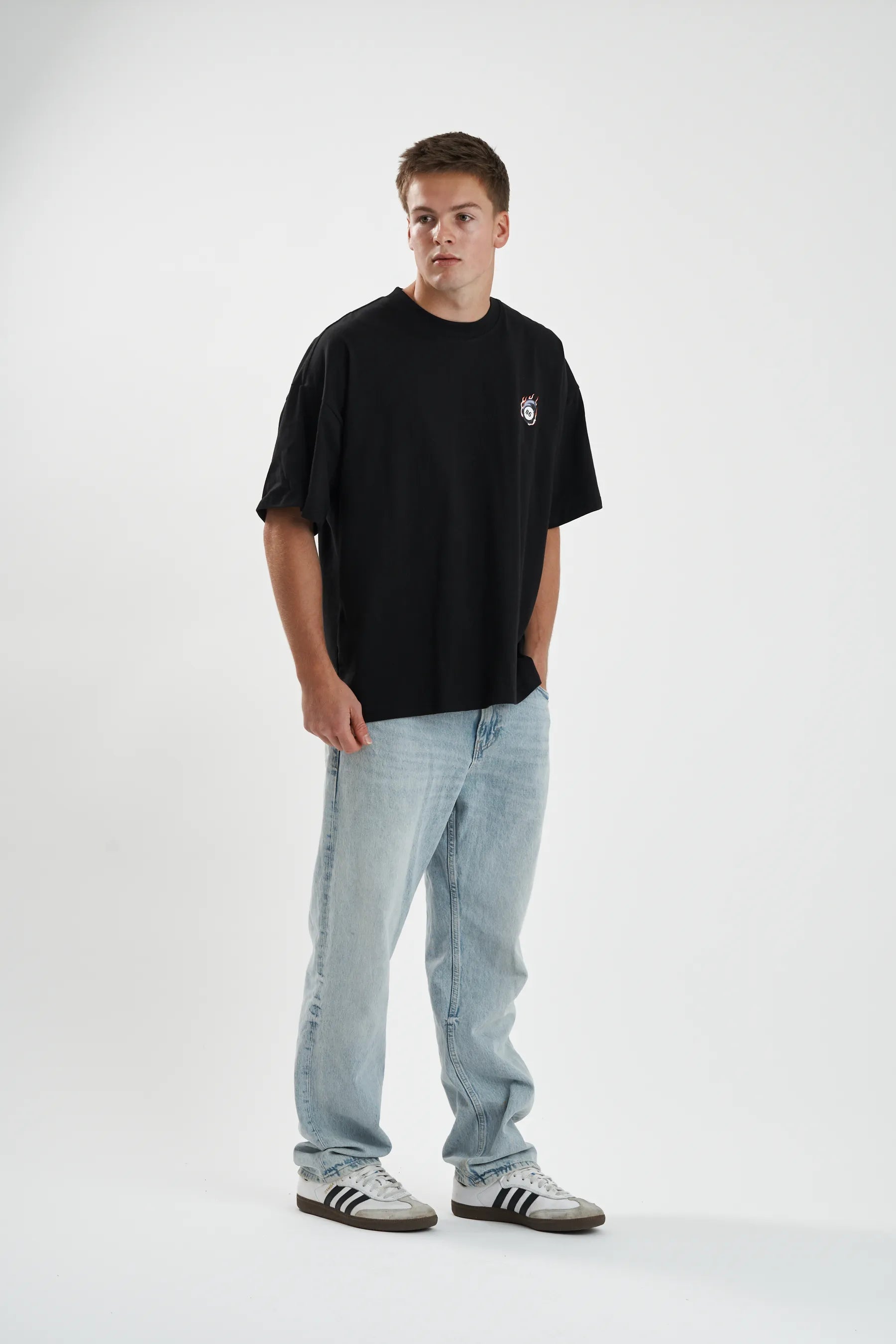 Jetpilot Baller mens oversized graphic tee in Black — view 6 of 8